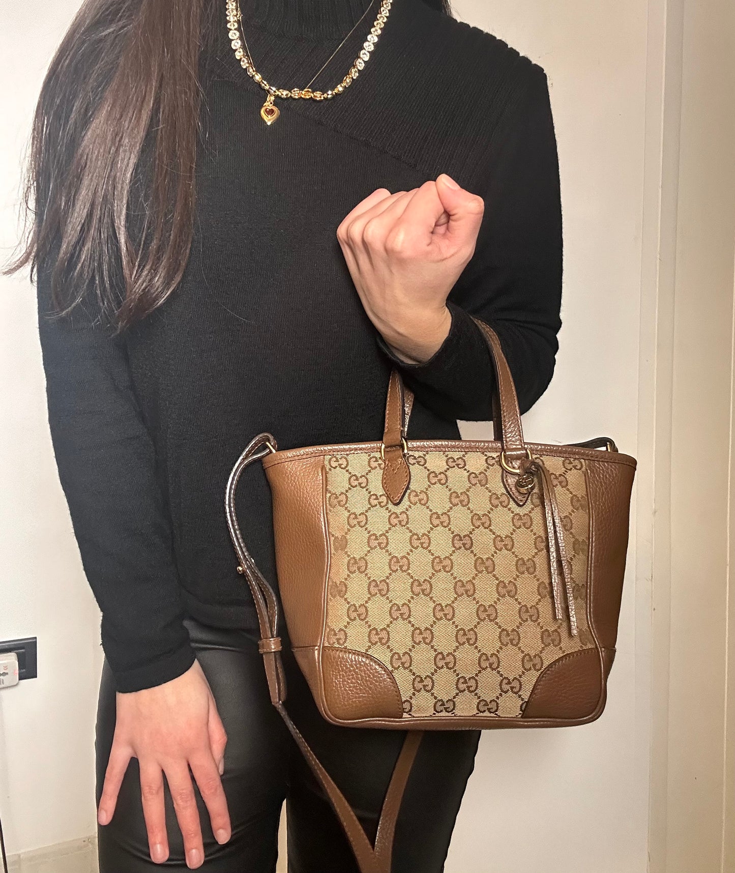 Gucci mini tote in pelle e monogram