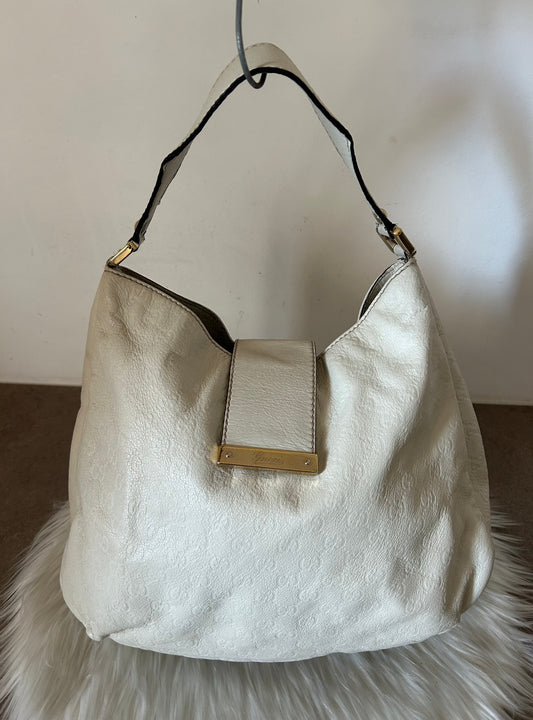 Gucci tote in pelle panna