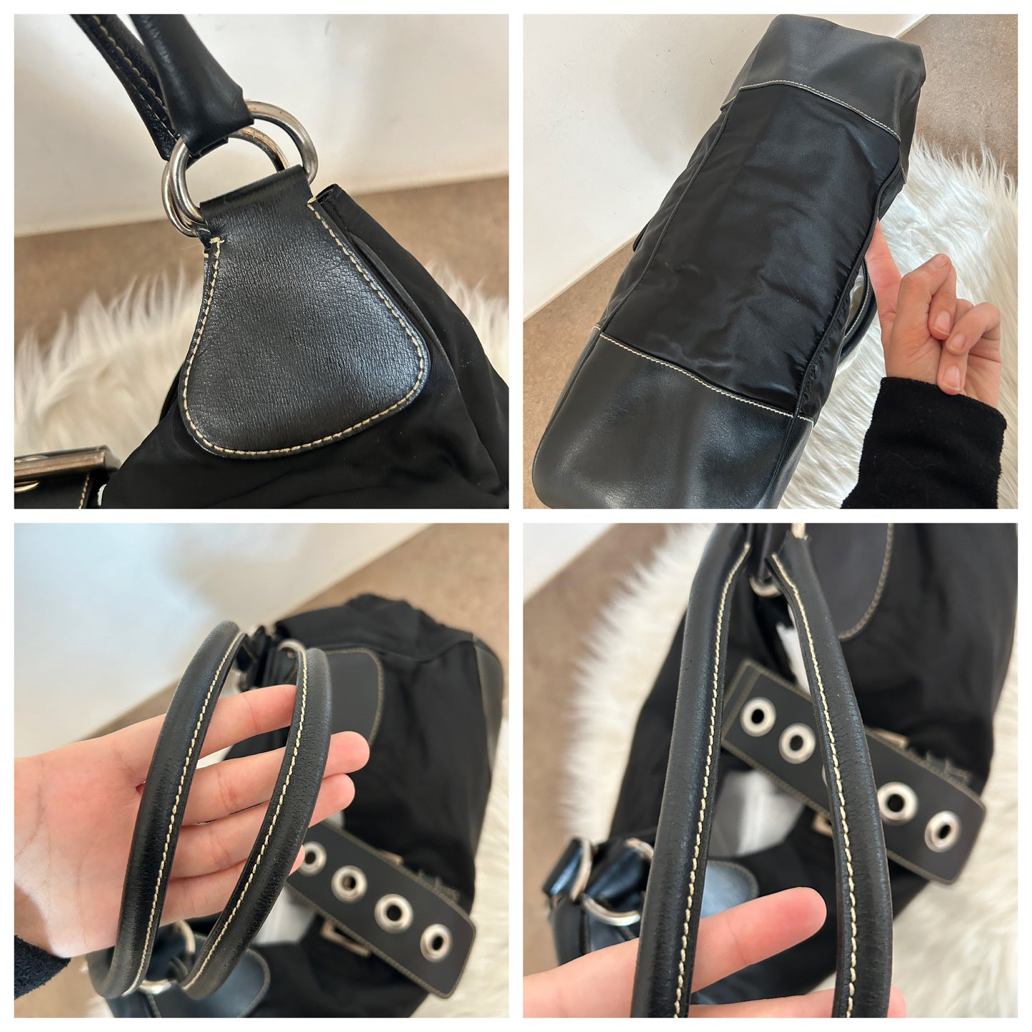 Prada Moon in nylon e pelle nera