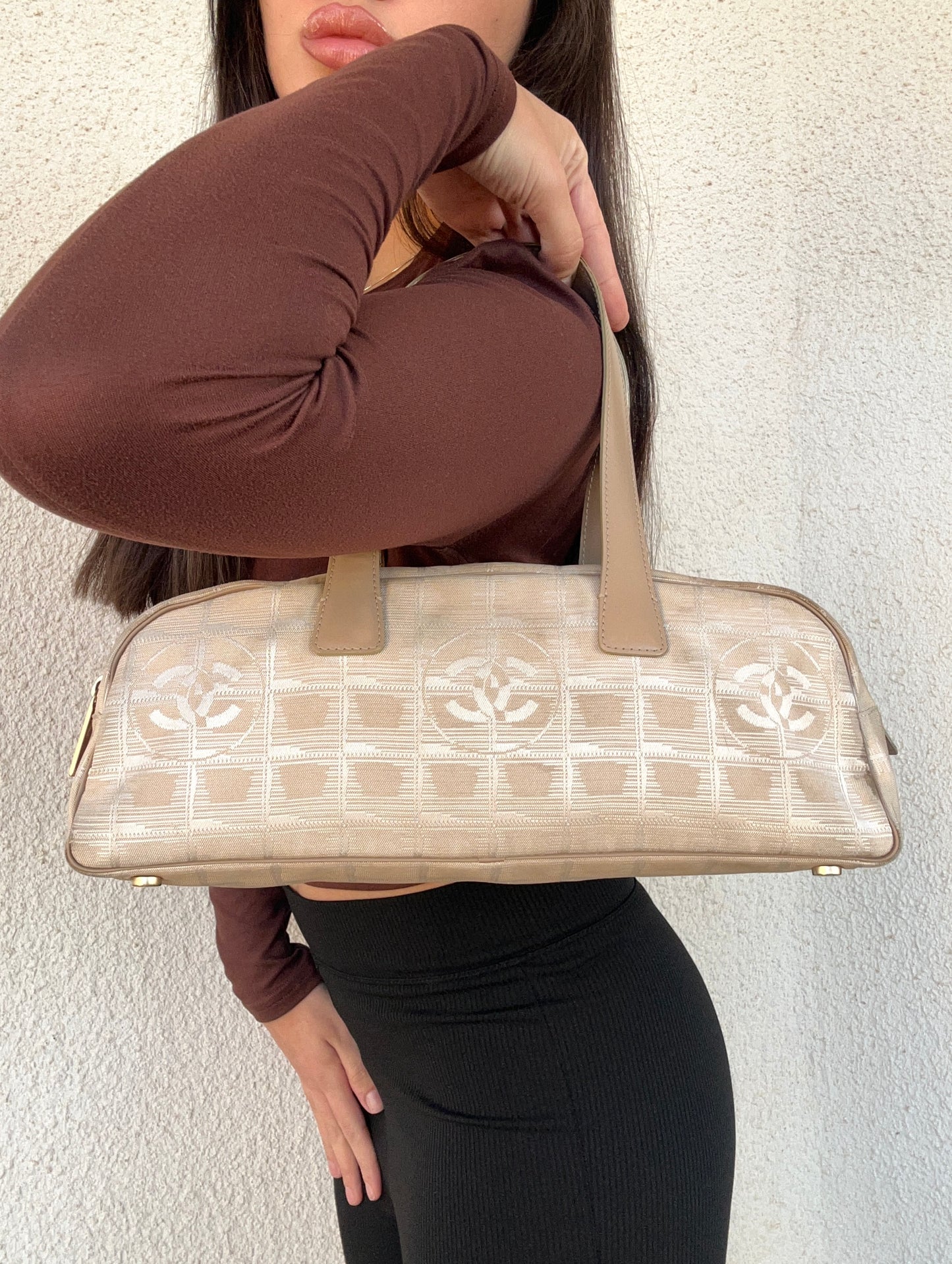 Borsa Chanel modello bowling in tela