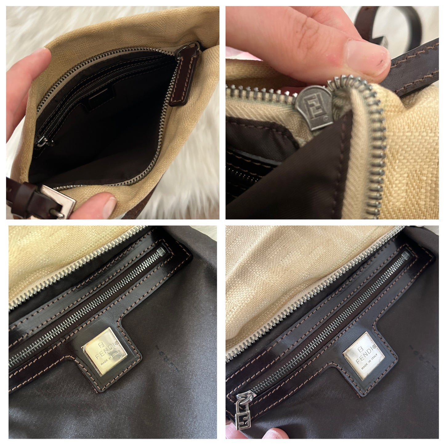 Fendi baguette zucca panna