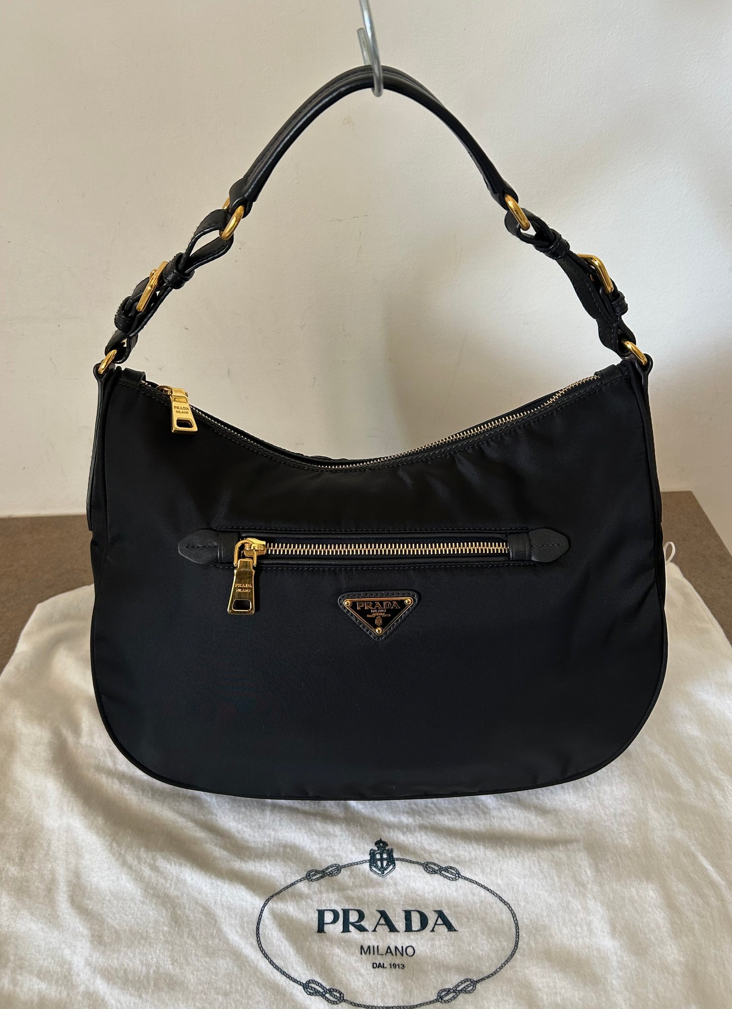 Prada Hobo baguette nera