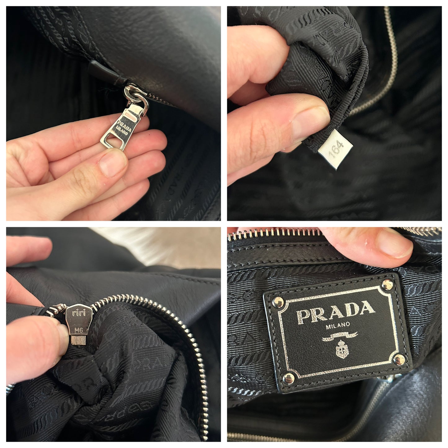 Prada tote bag in pelle nera
