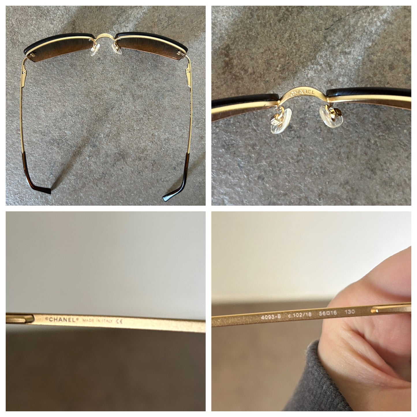 Occhiali Chanel vintage sfumati con Swarovski