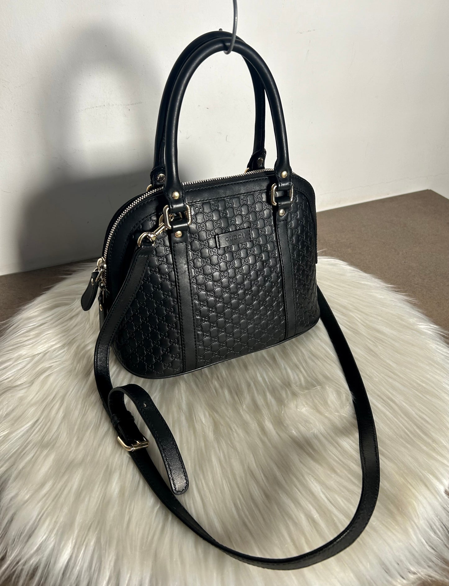 Gucci Dôme mini tote Guccissima in pelle nera