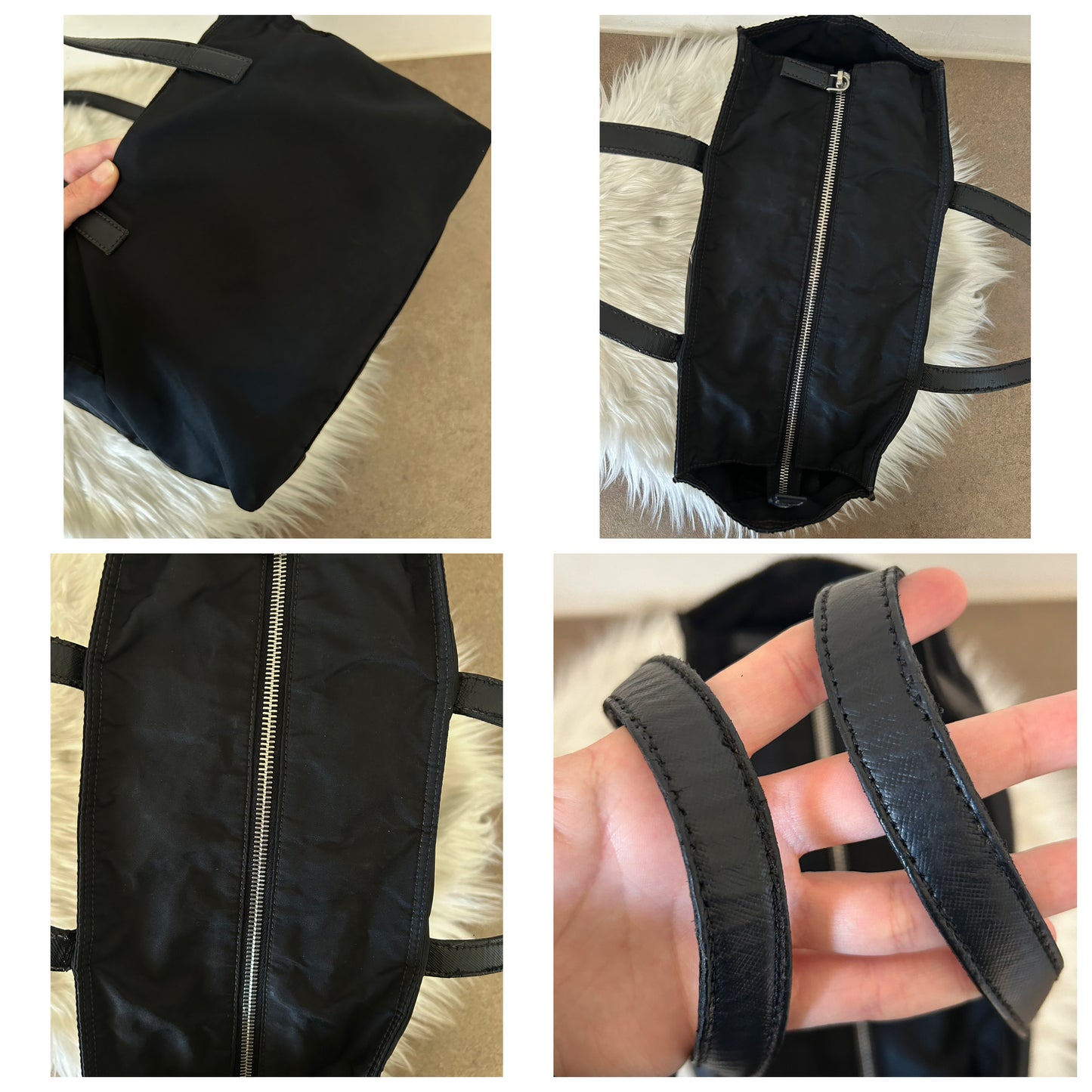 Prada tote in nylon e pelle