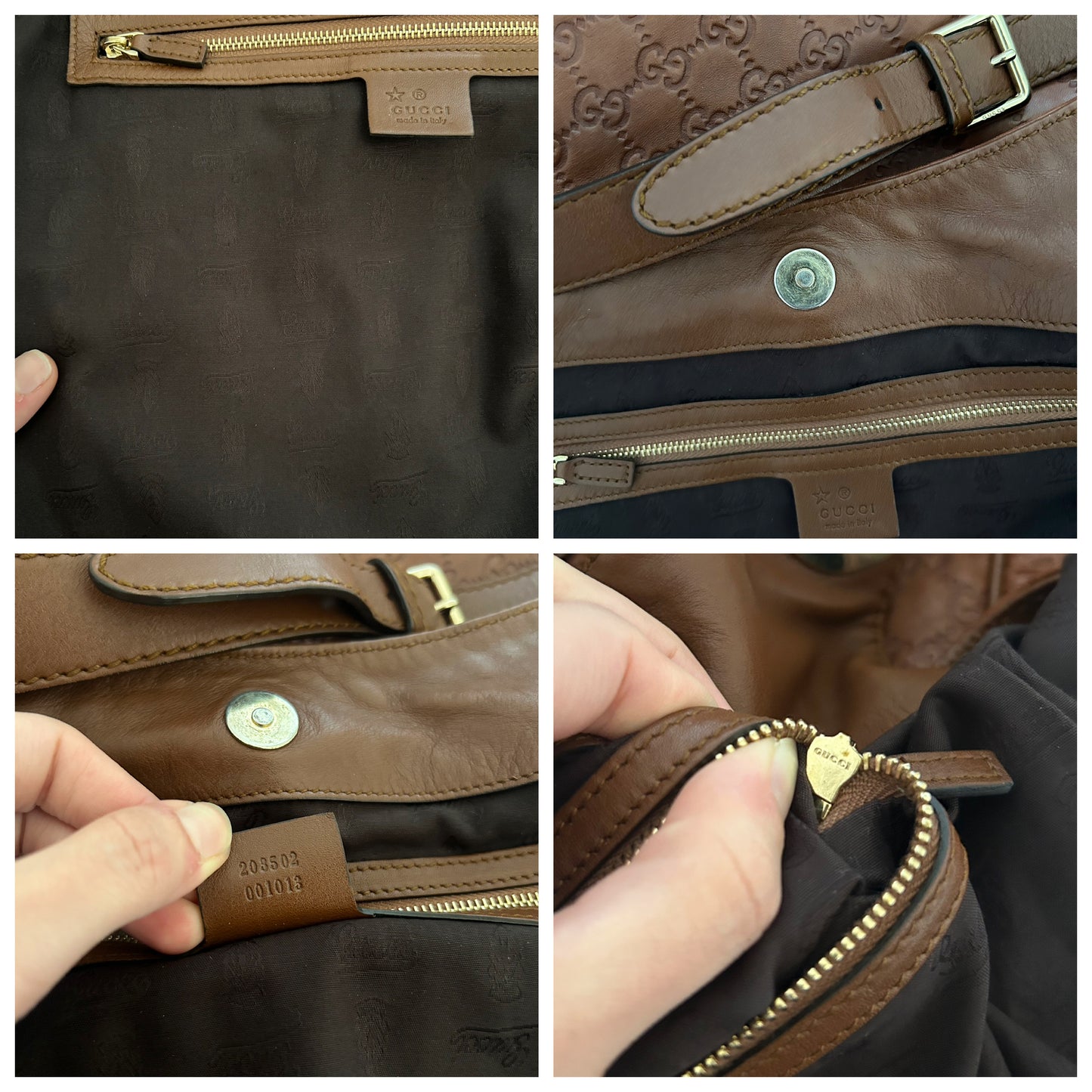 Gucci tote in pelle marrone