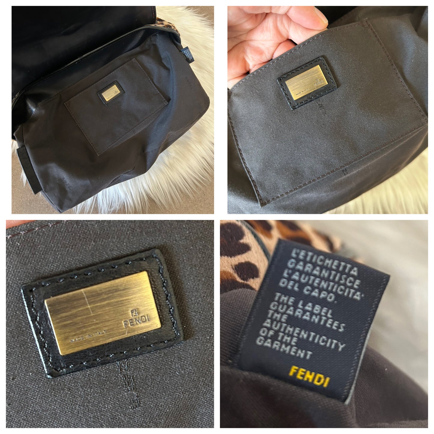 Fendi tote leopardata in cavallino e vernice