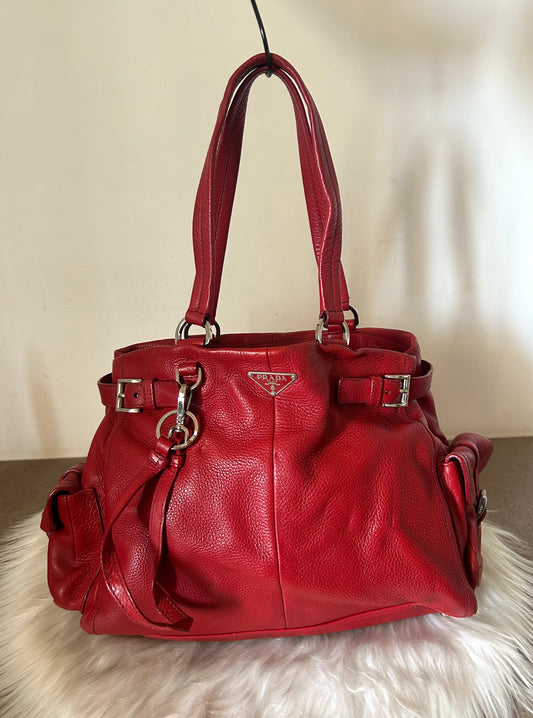 Prada tote Cargo in pelle rossa