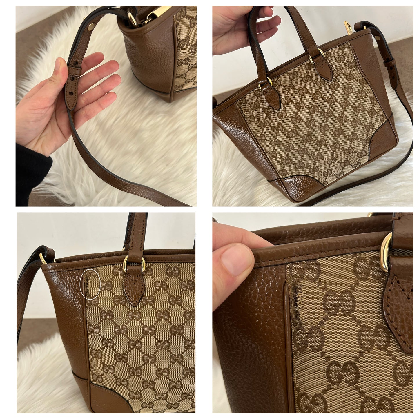 Gucci mini tote in pelle e monogram