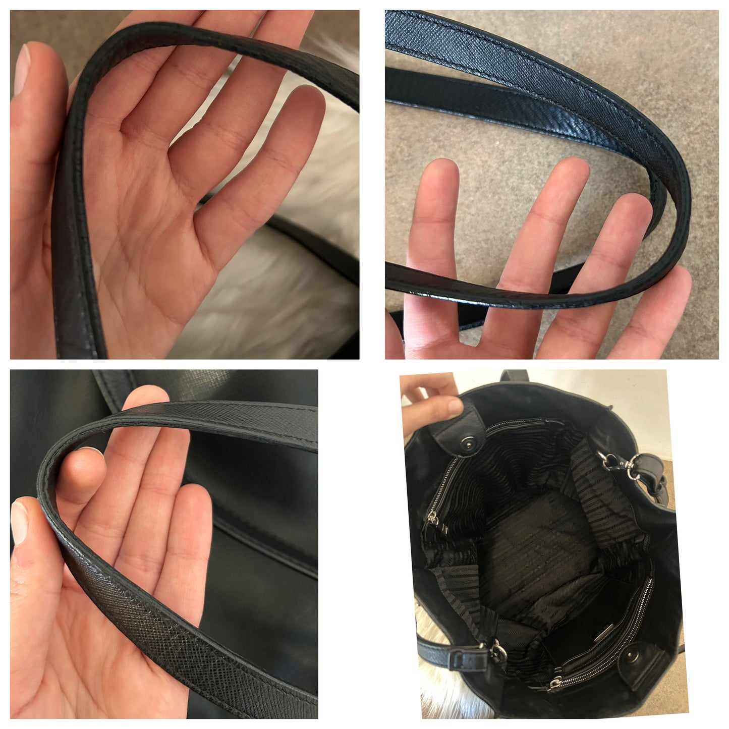 Prada tote bag in pelle saffiano nera