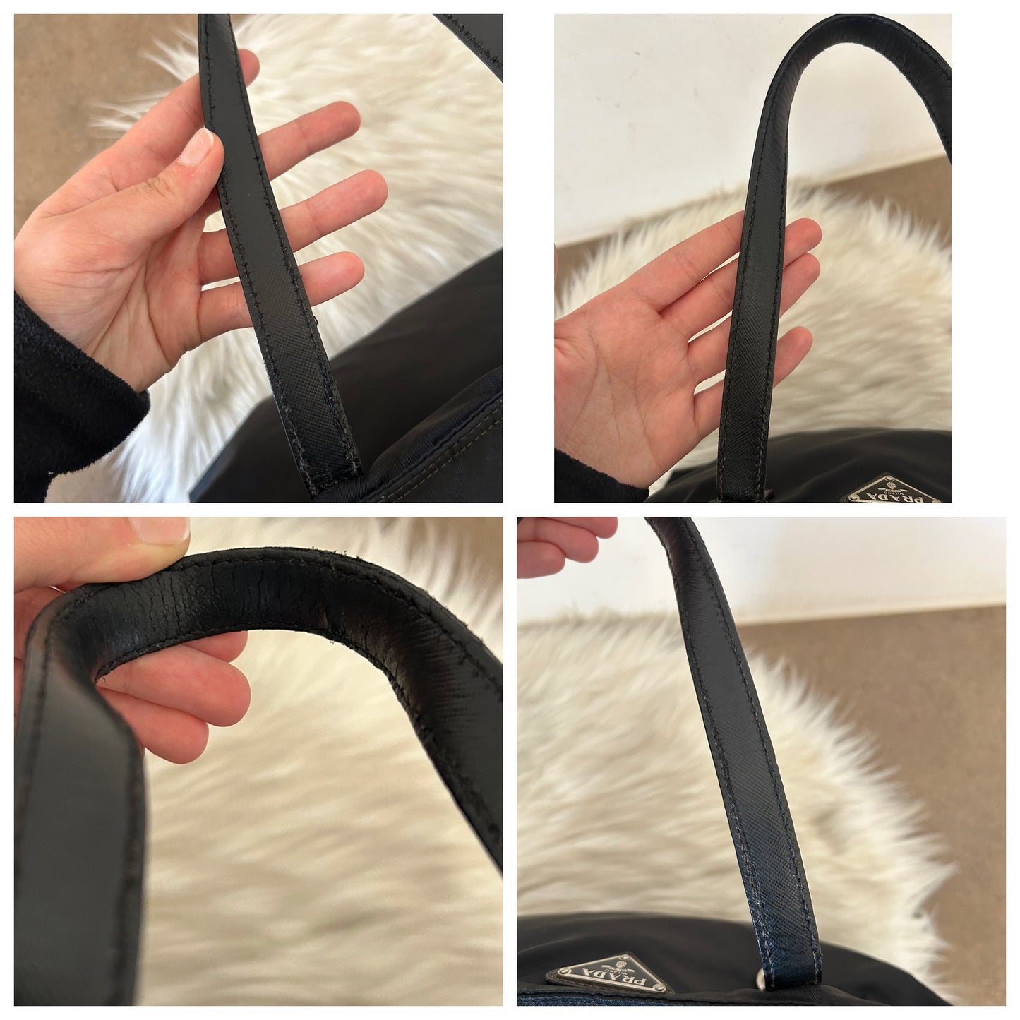 Prada tote in nylon e pelle