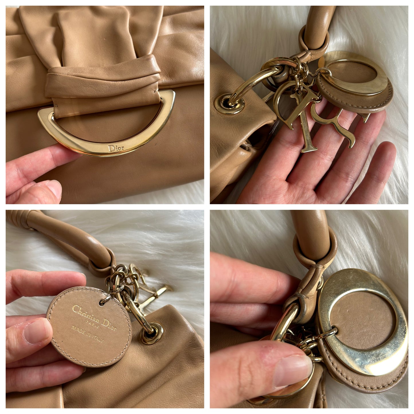 Dior Malice tote bag in pelle beige