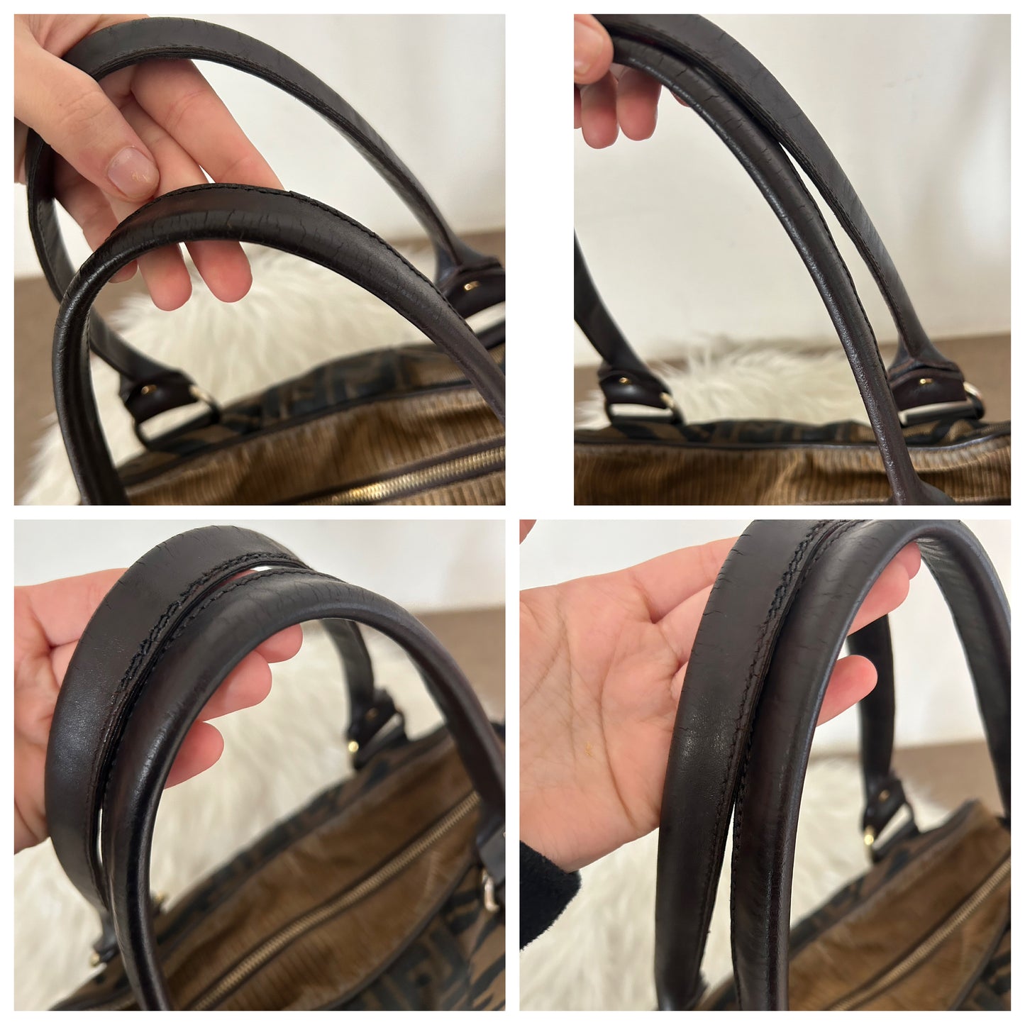 Fendi tote zebrata e tessuto zucca edizione limitata