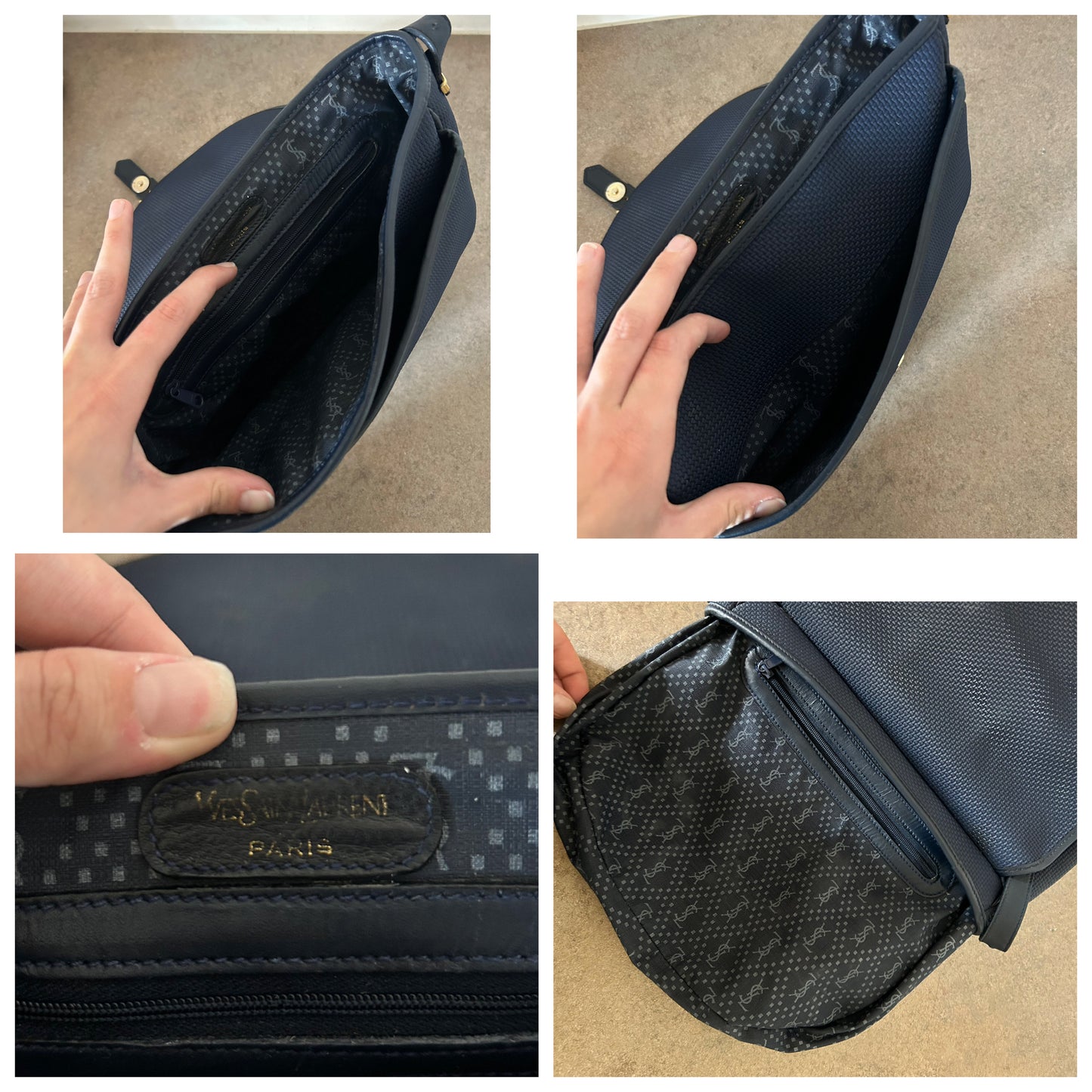 Yves Saint Laurent modello postina blu scuro