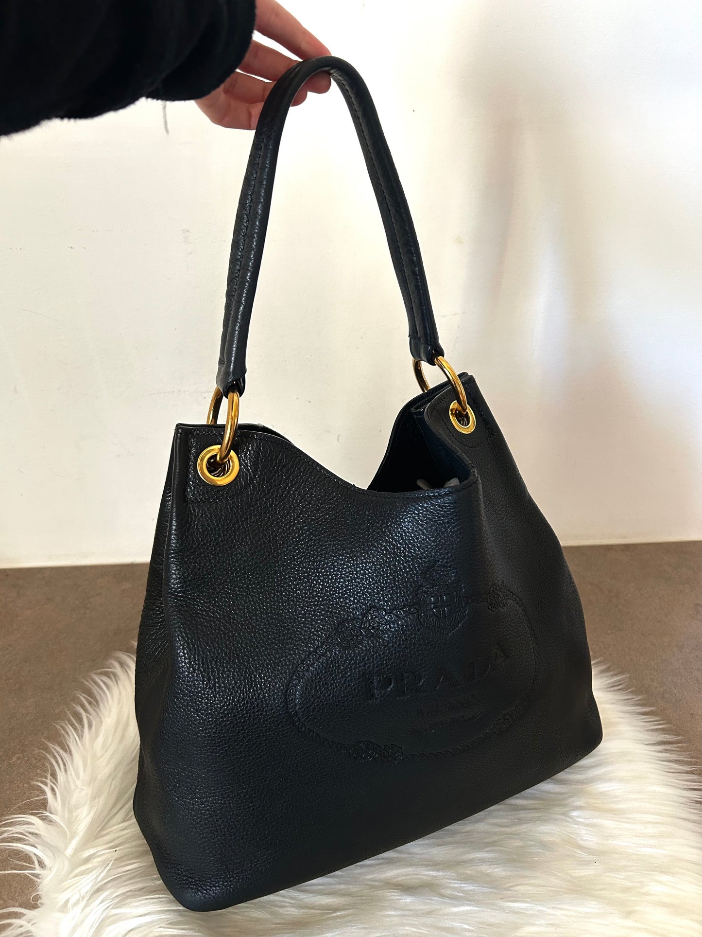 Prada Phoenix in pelle nera di vitello