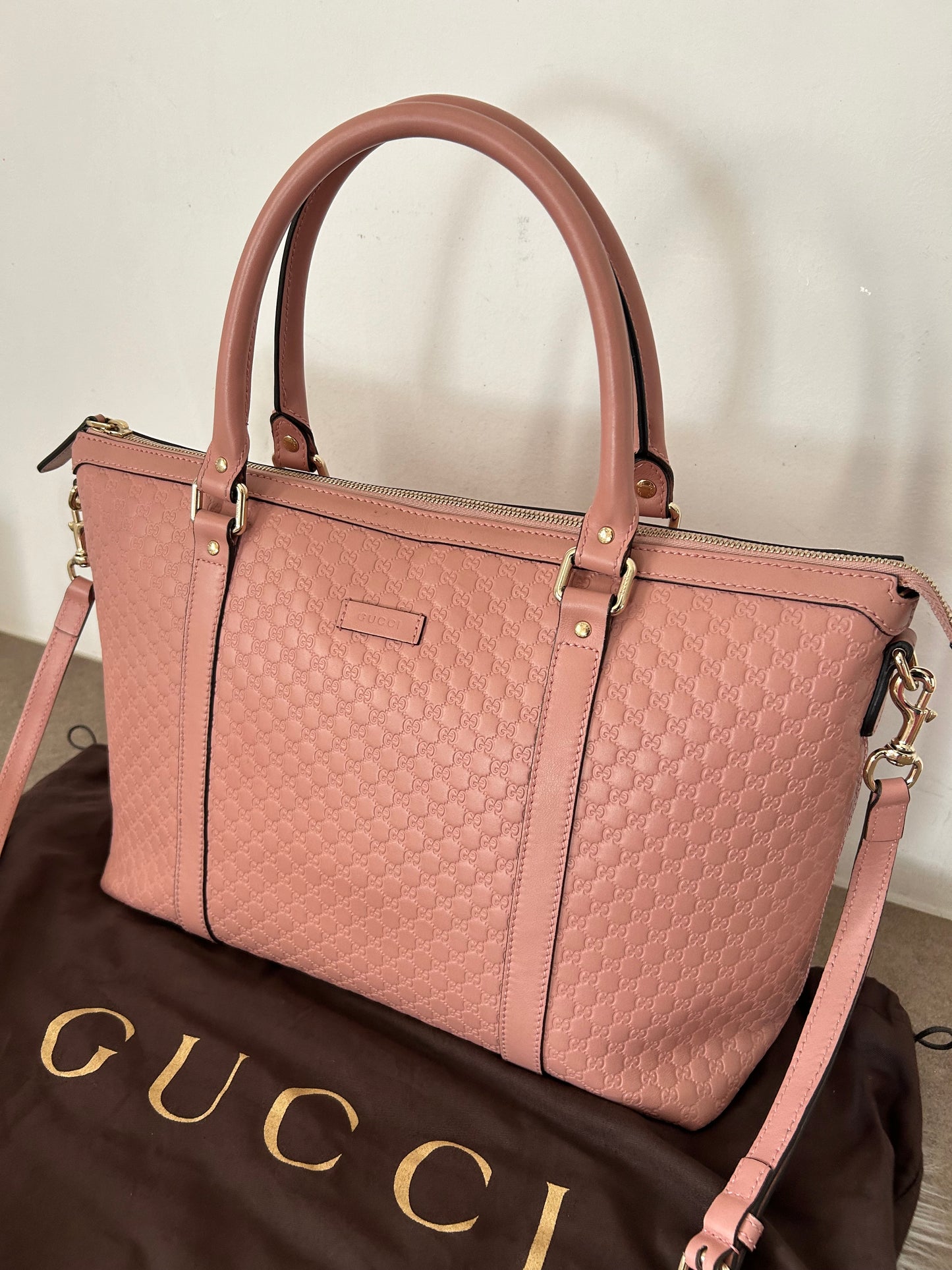 Gucci tote bag Guccissima rosa