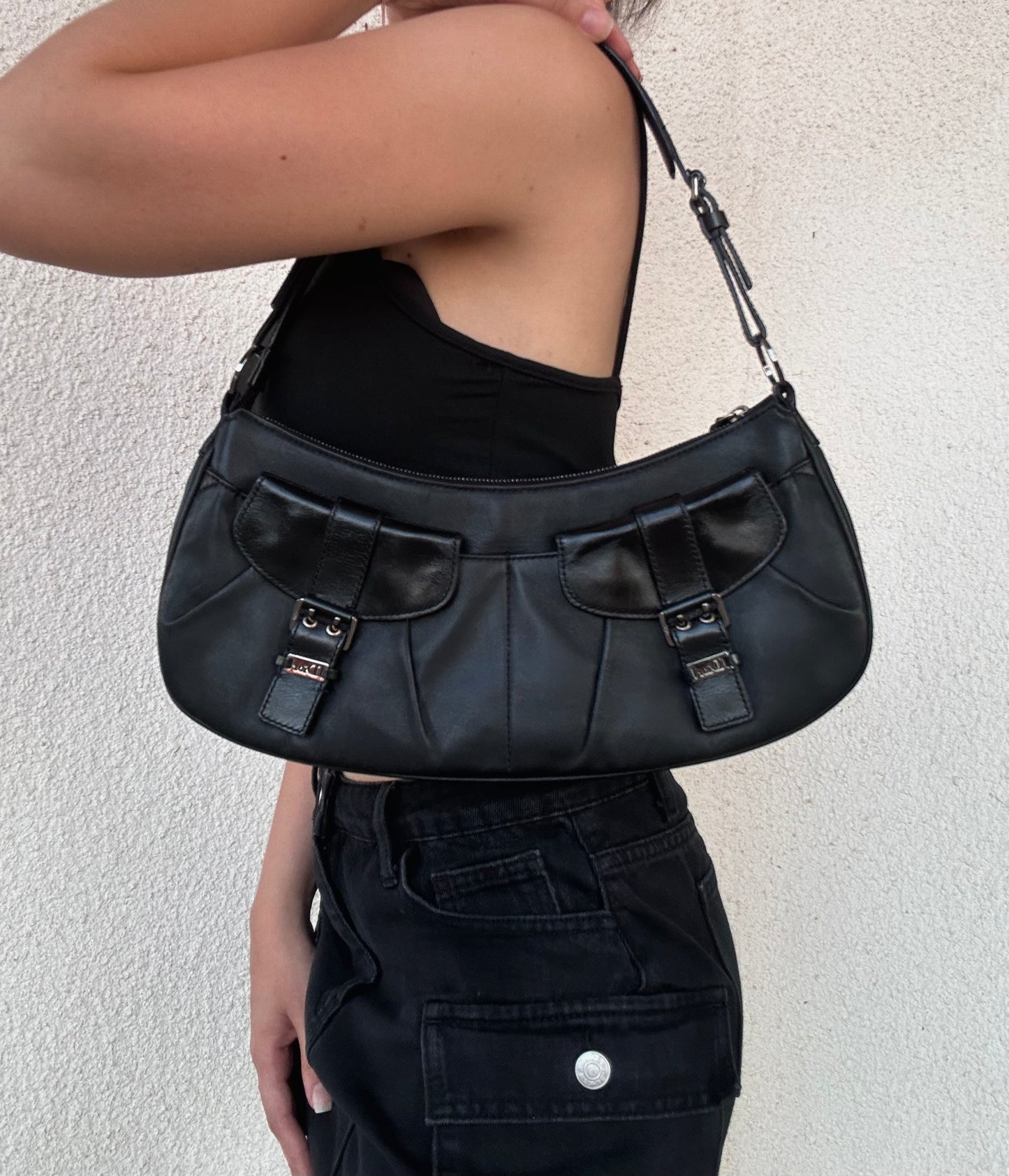 Dior modello Bondage in pelle nera vintage