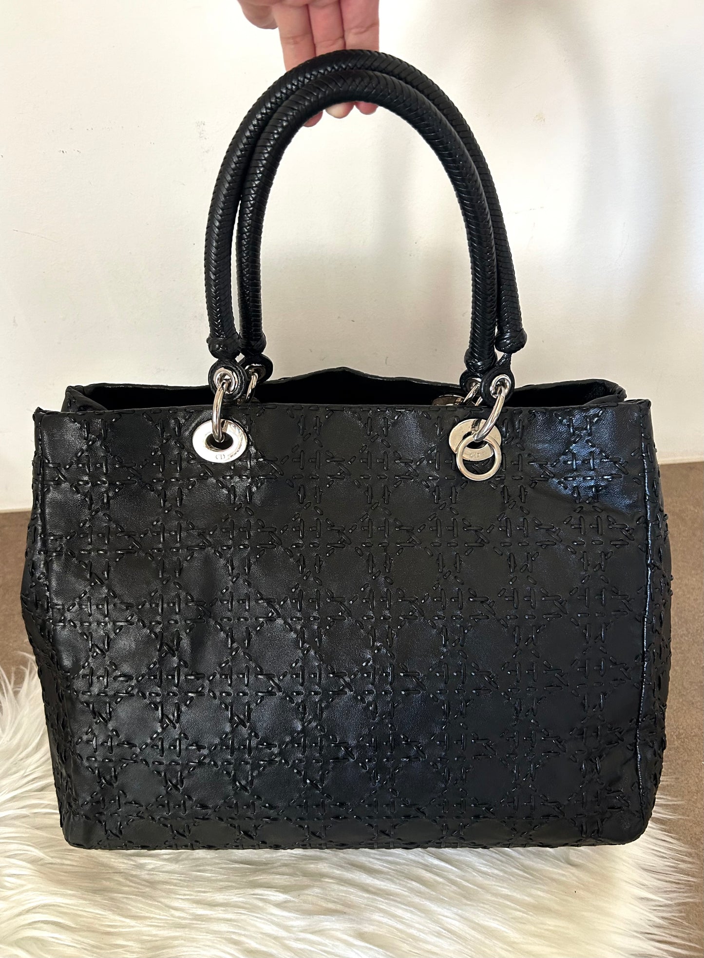 Dior Lady Dior in pelle nera intrecciata