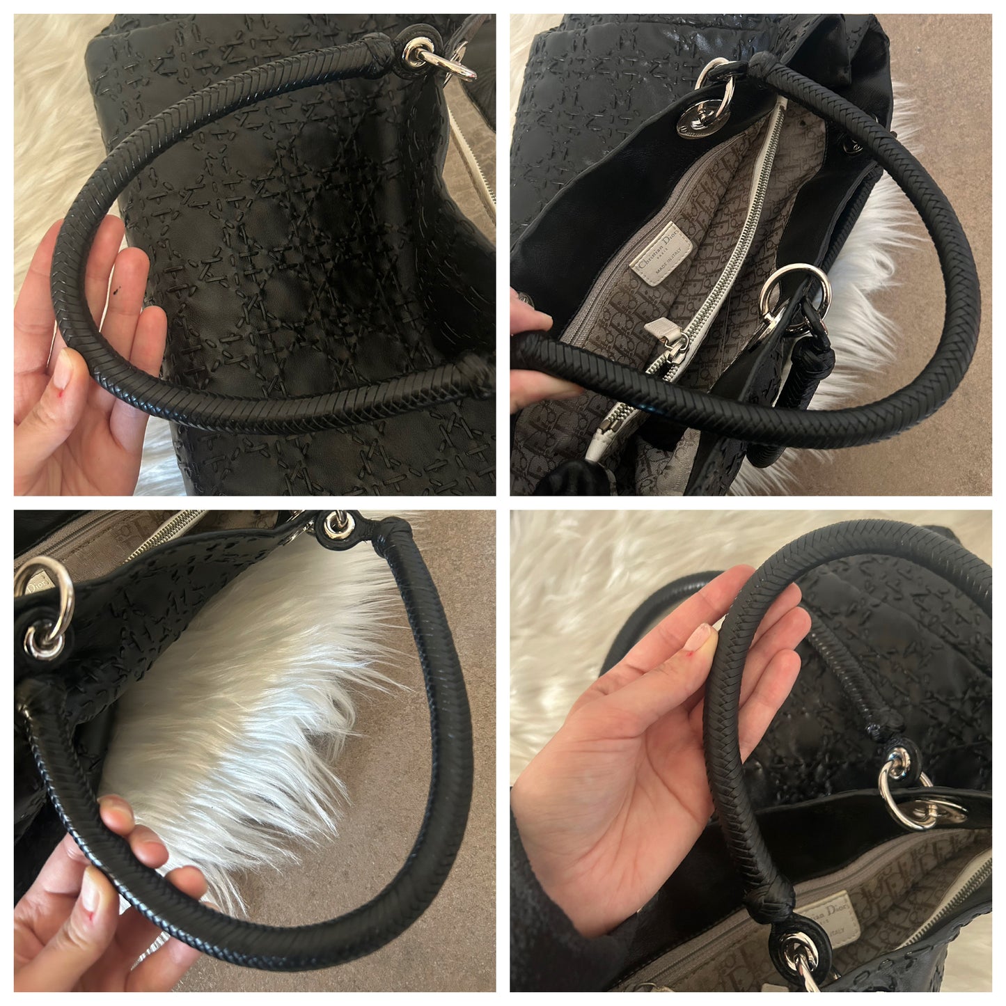 Dior Lady Dior in pelle nera intrecciata