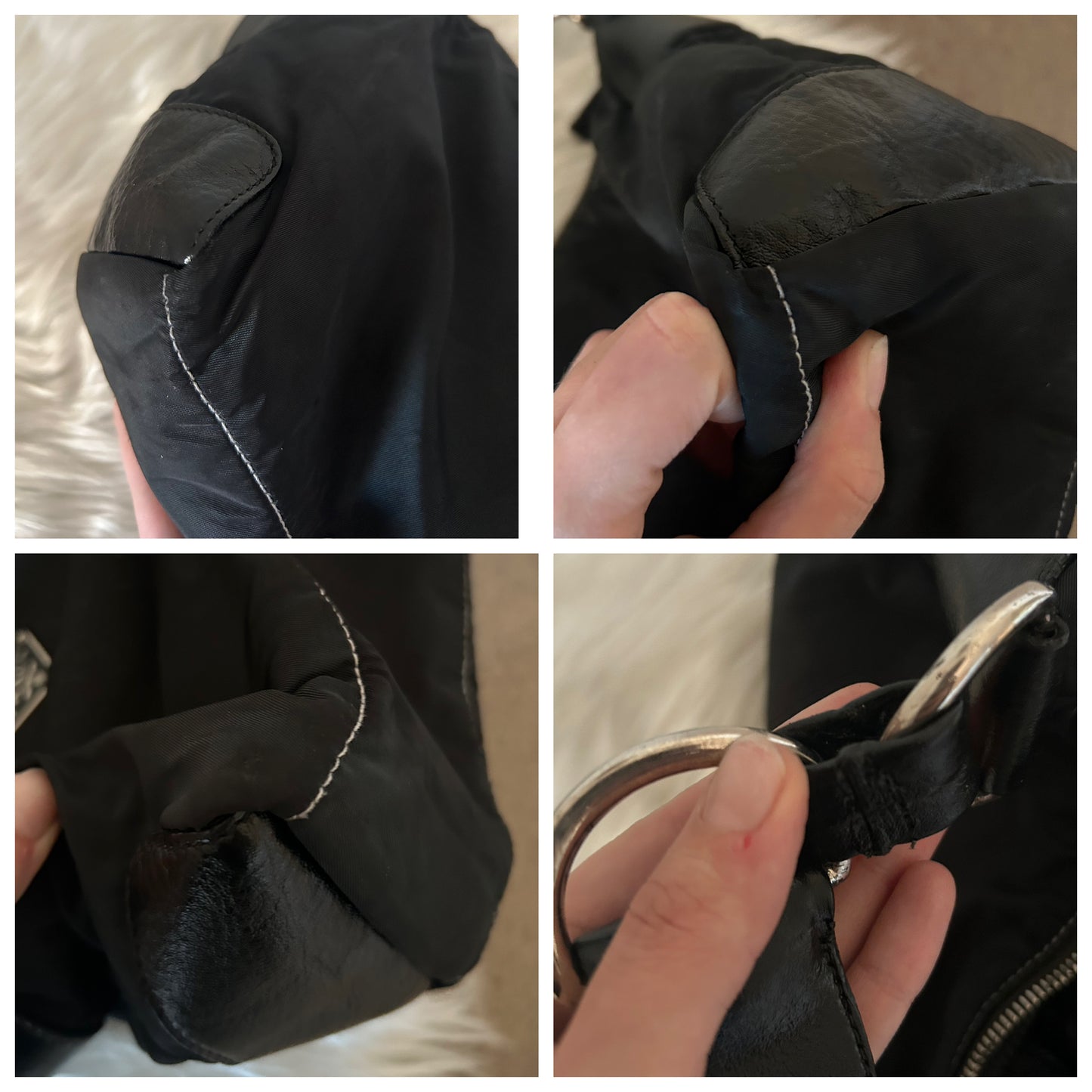 Prada Baguette in nylon e pelle nera