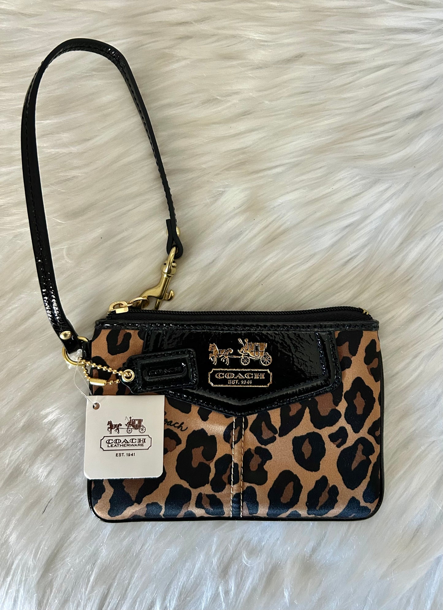 Coach pochette leopardata full set