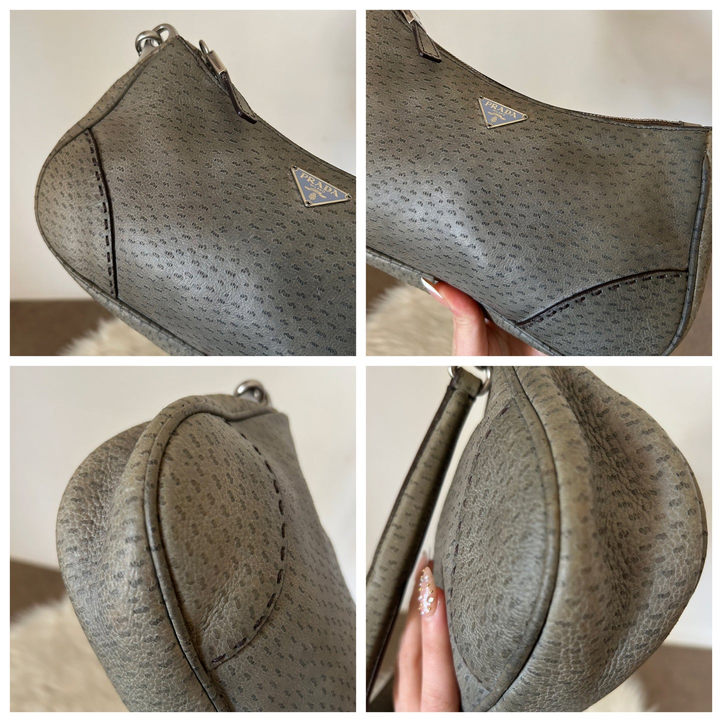 Prada Cleo in pelle di struzzo