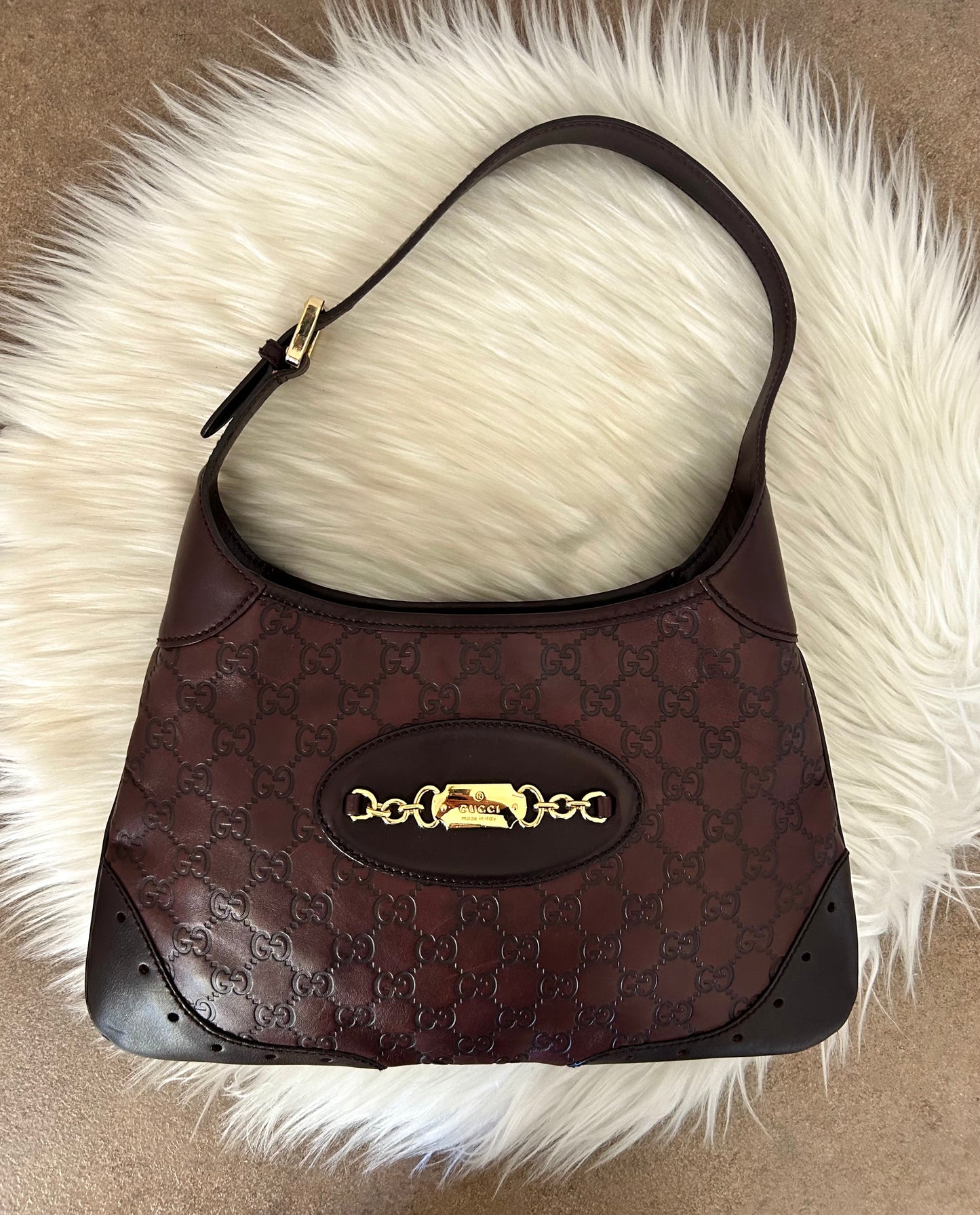 Gucci Jackie in pelle vinaccia