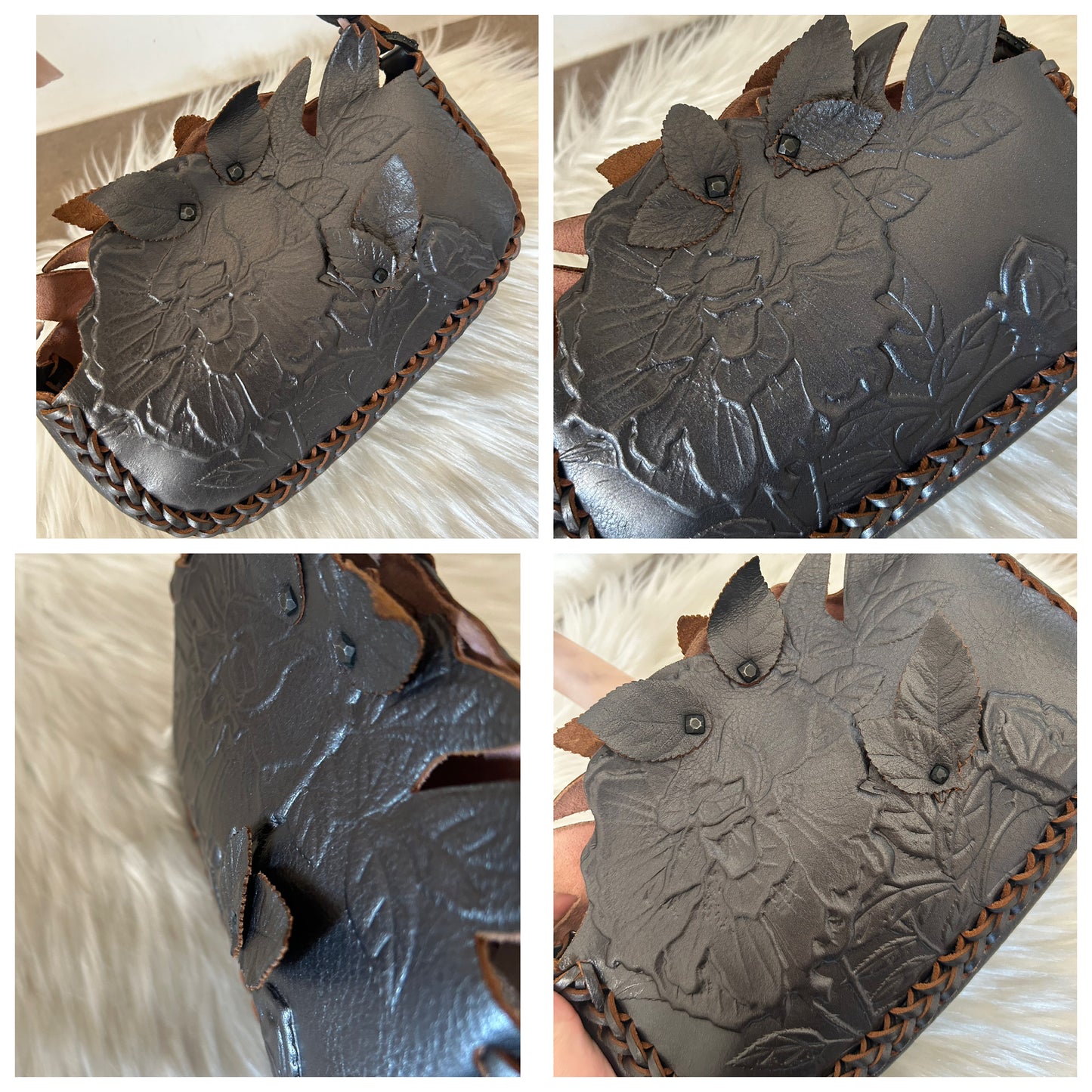 Borsa Valentino Garavani in pelle con fantasia floreale 3D - pezzo unico
