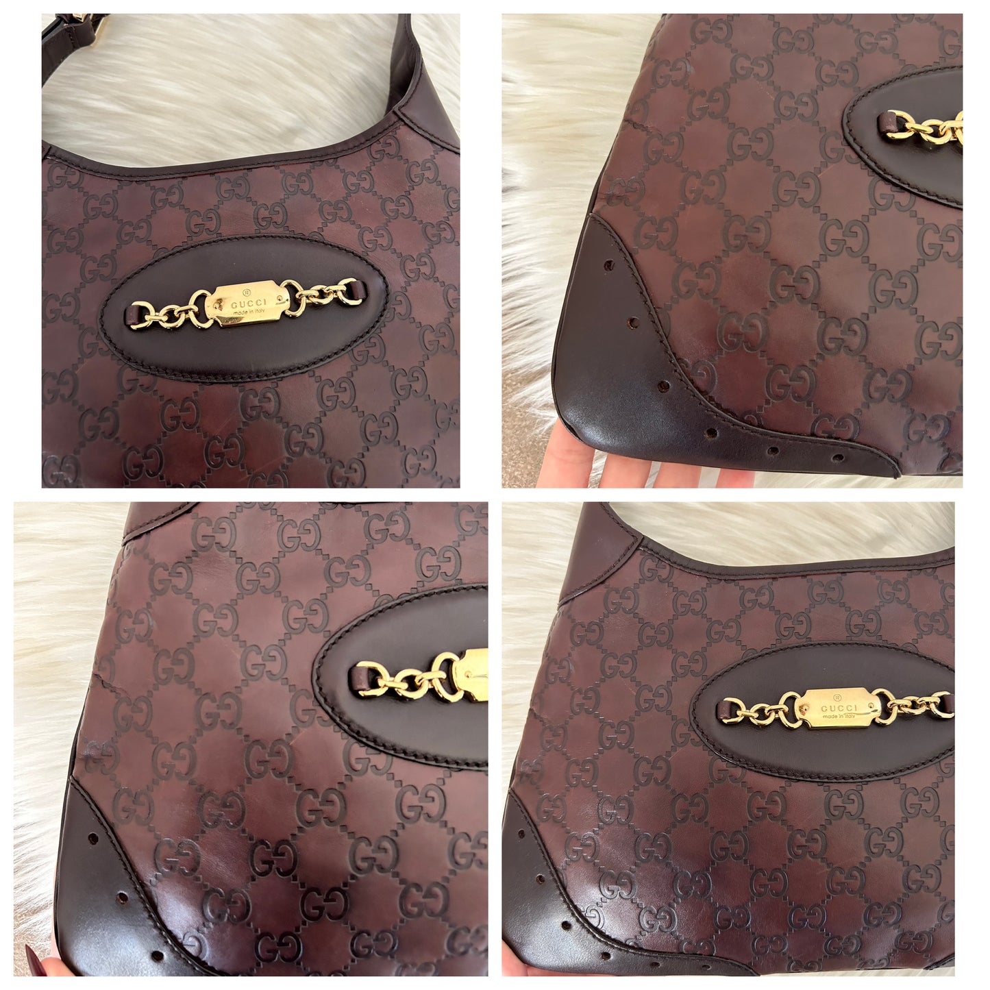 Gucci Jackie in pelle vinaccia