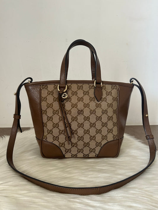 Gucci mini tote in pelle e monogram