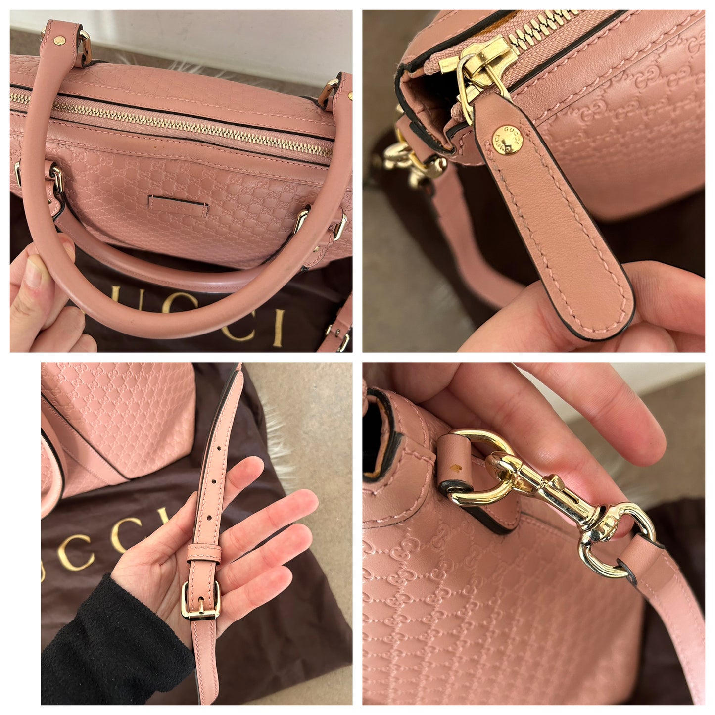Gucci tote bag Guccissima rosa