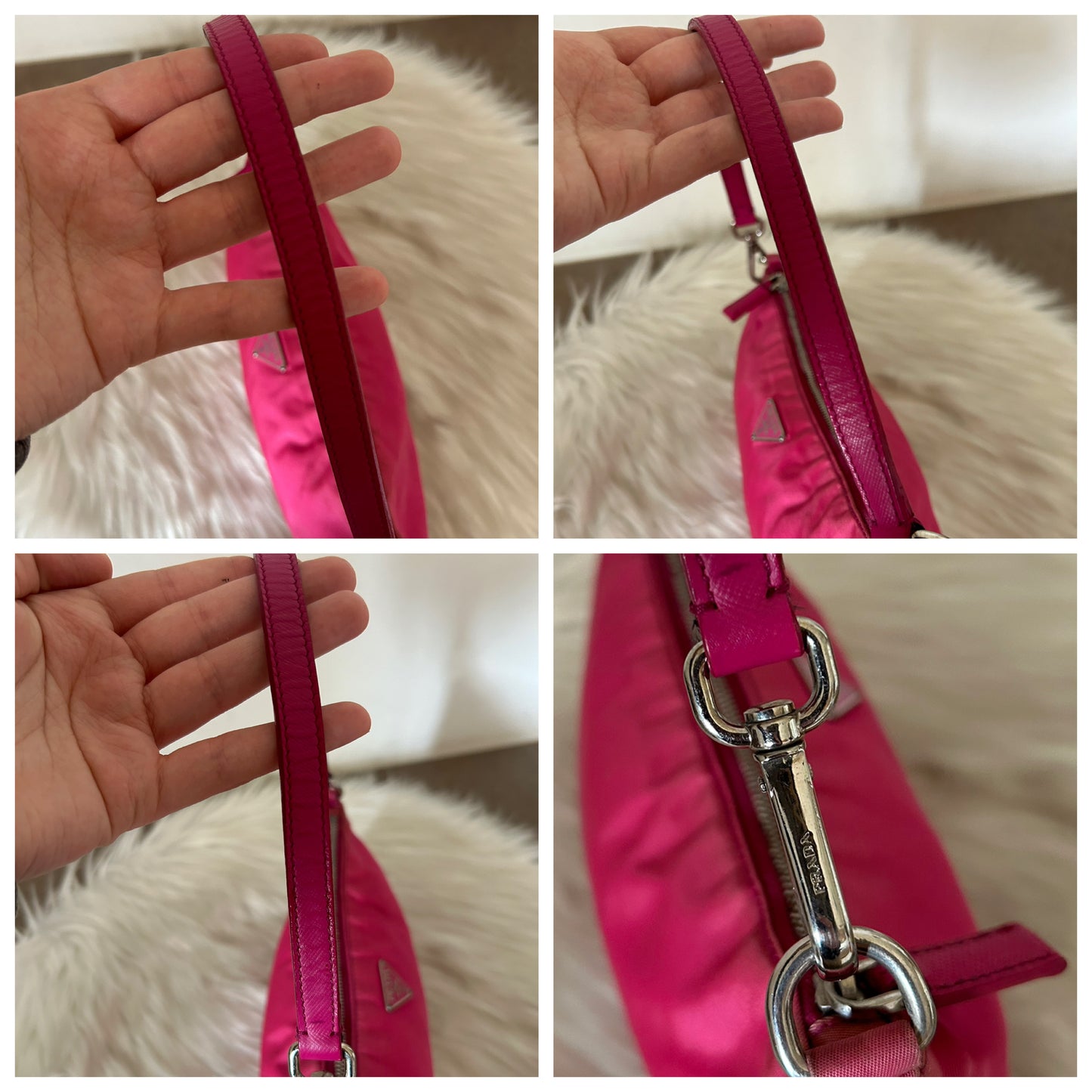 Prada baguette rosa in nylon
