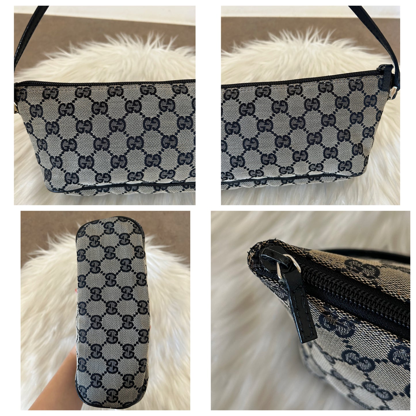 Gucci Boat in monogram con metalleria oro