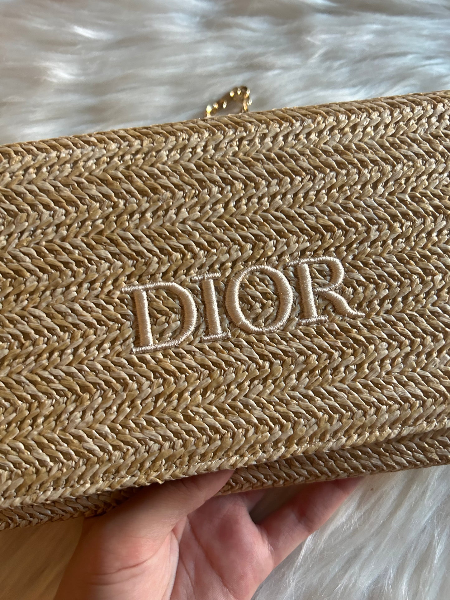 Pochette Dior in rafia