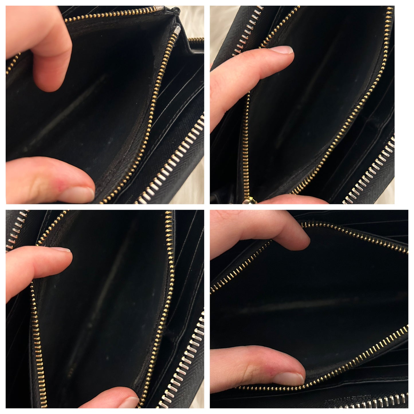 Portafoglio Prada in pelle nero con scatola