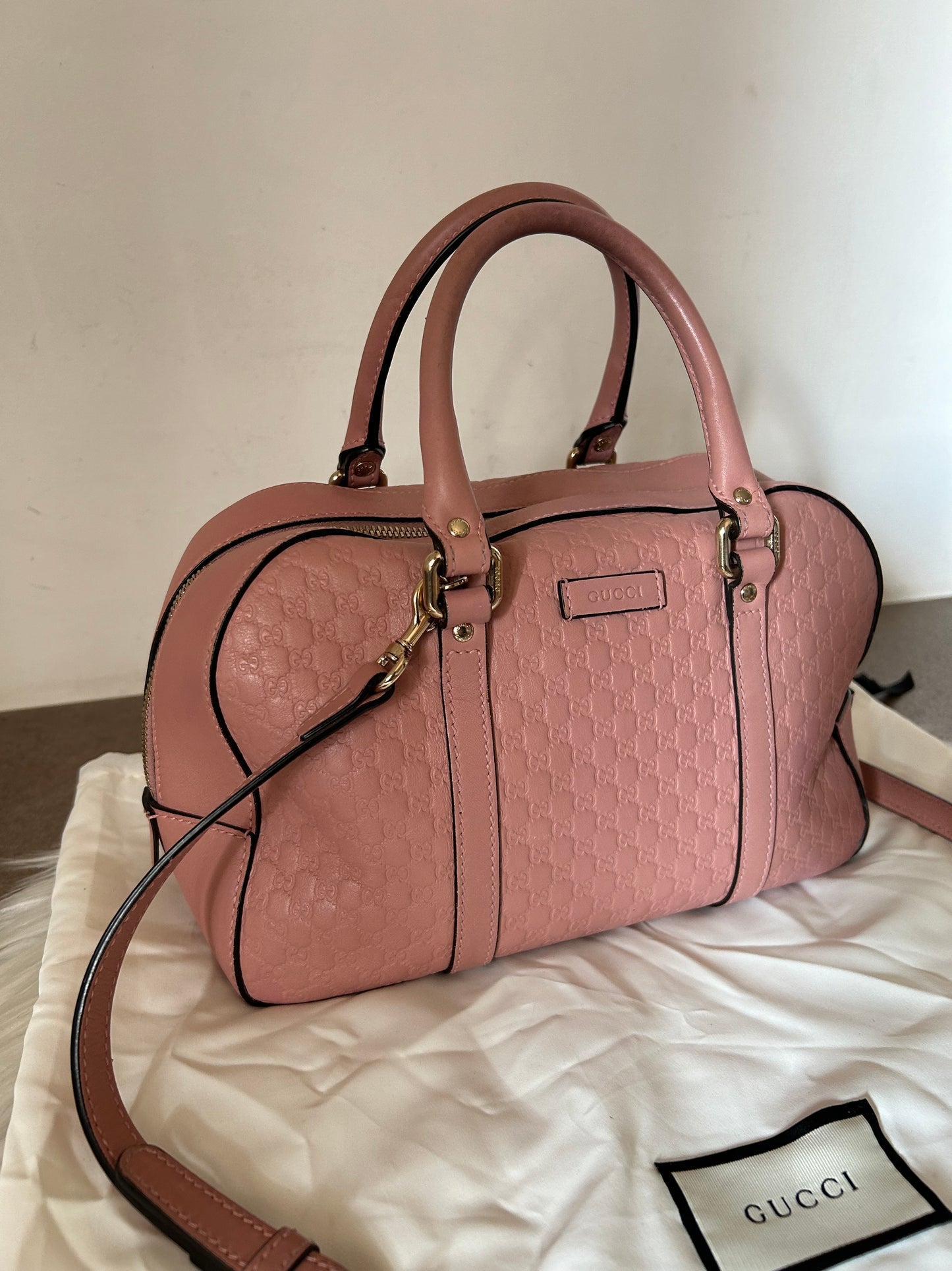 Gucci bauletto Guccissima rosa in pelle