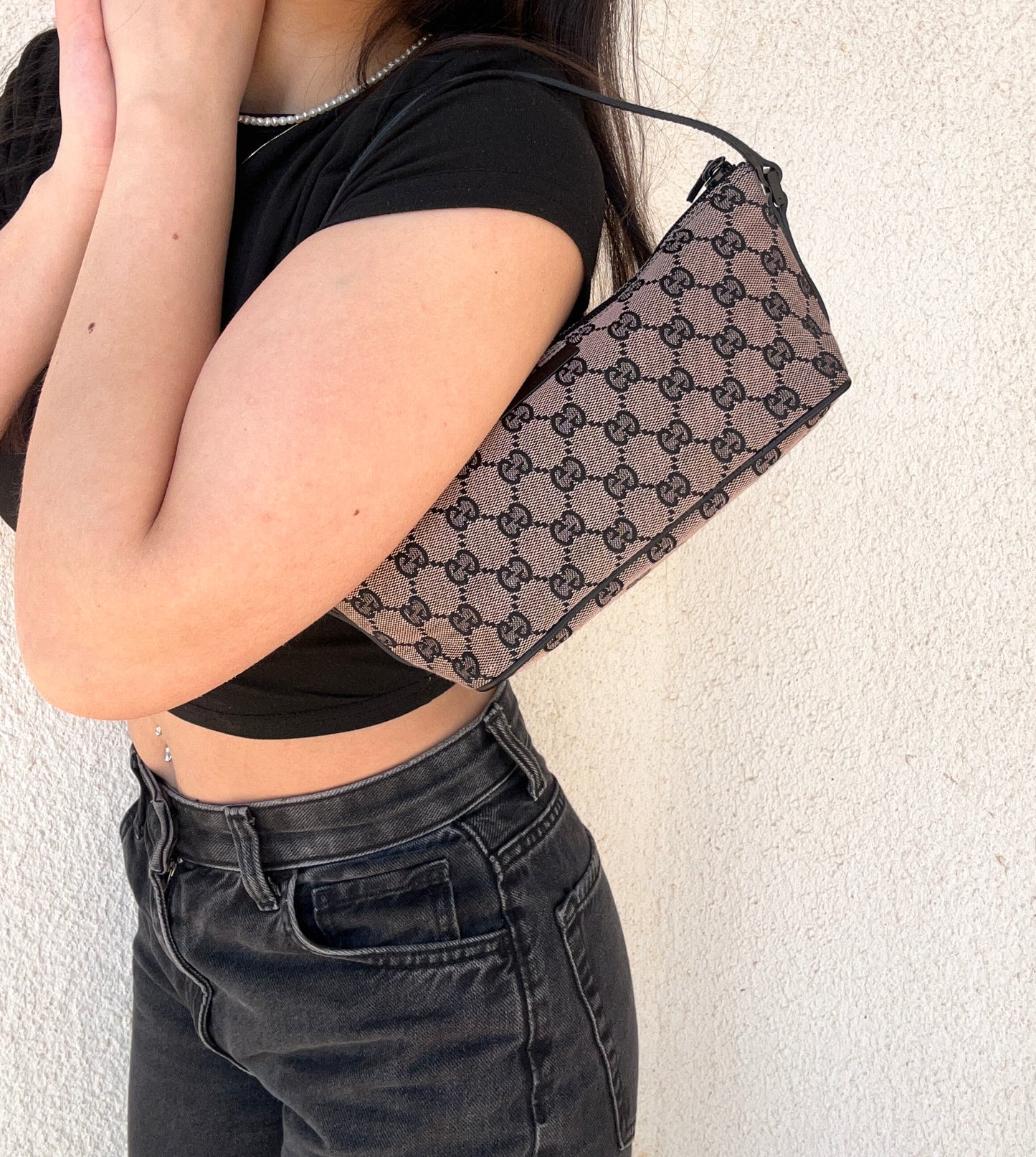 Gucci Boat monogram con metalleria nera