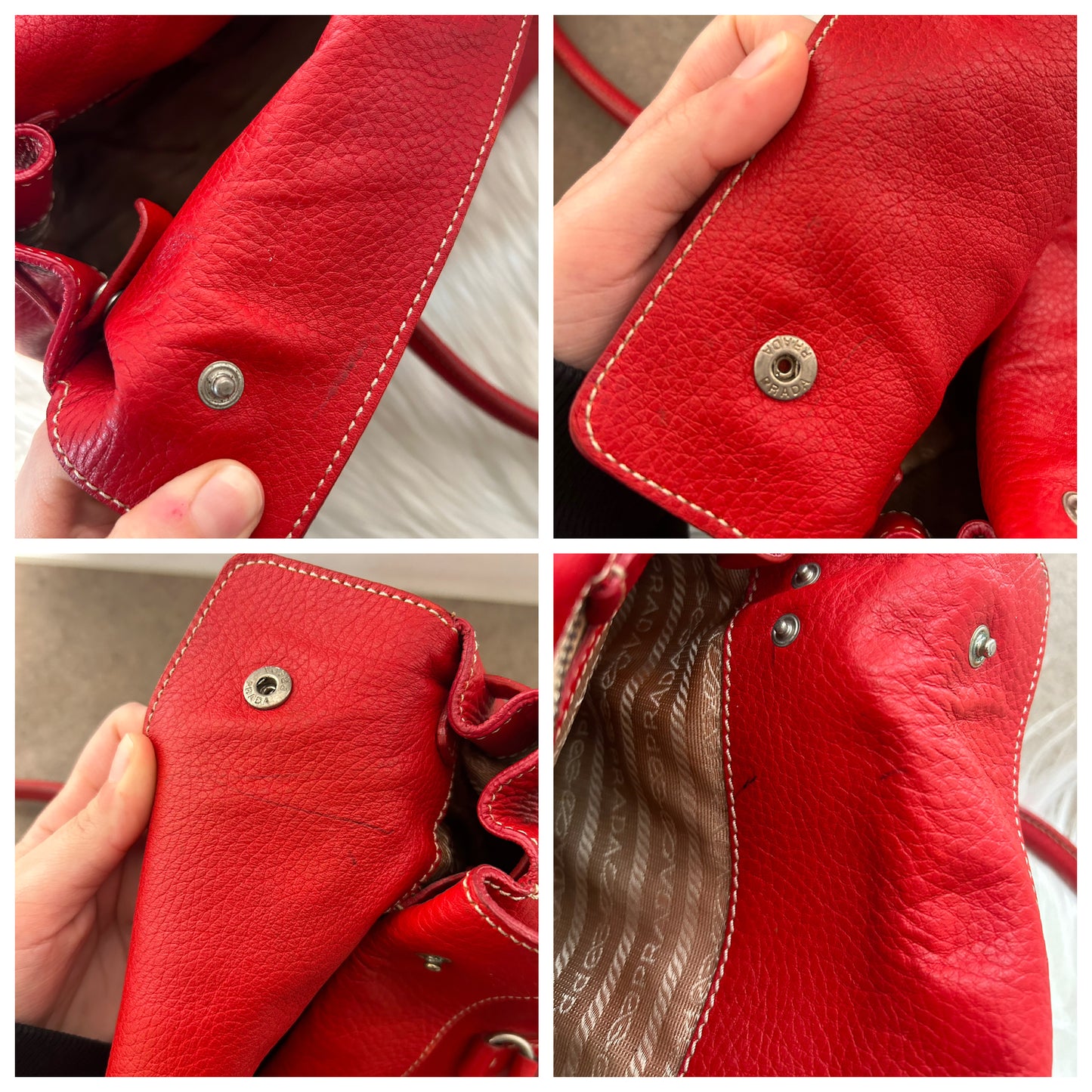 Prada tote in pelle rossa rarissima