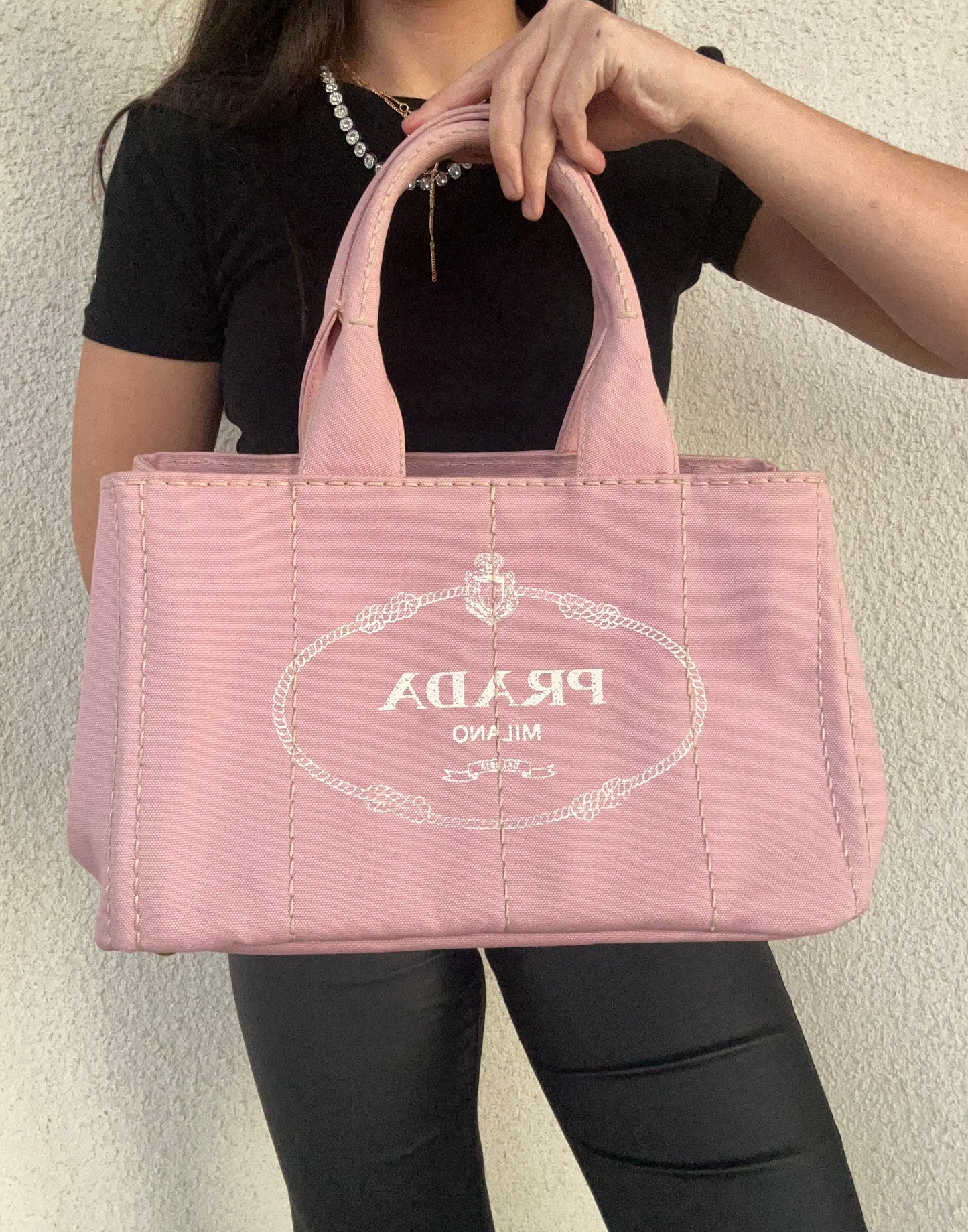 Prada Shopping in canapa color confetto