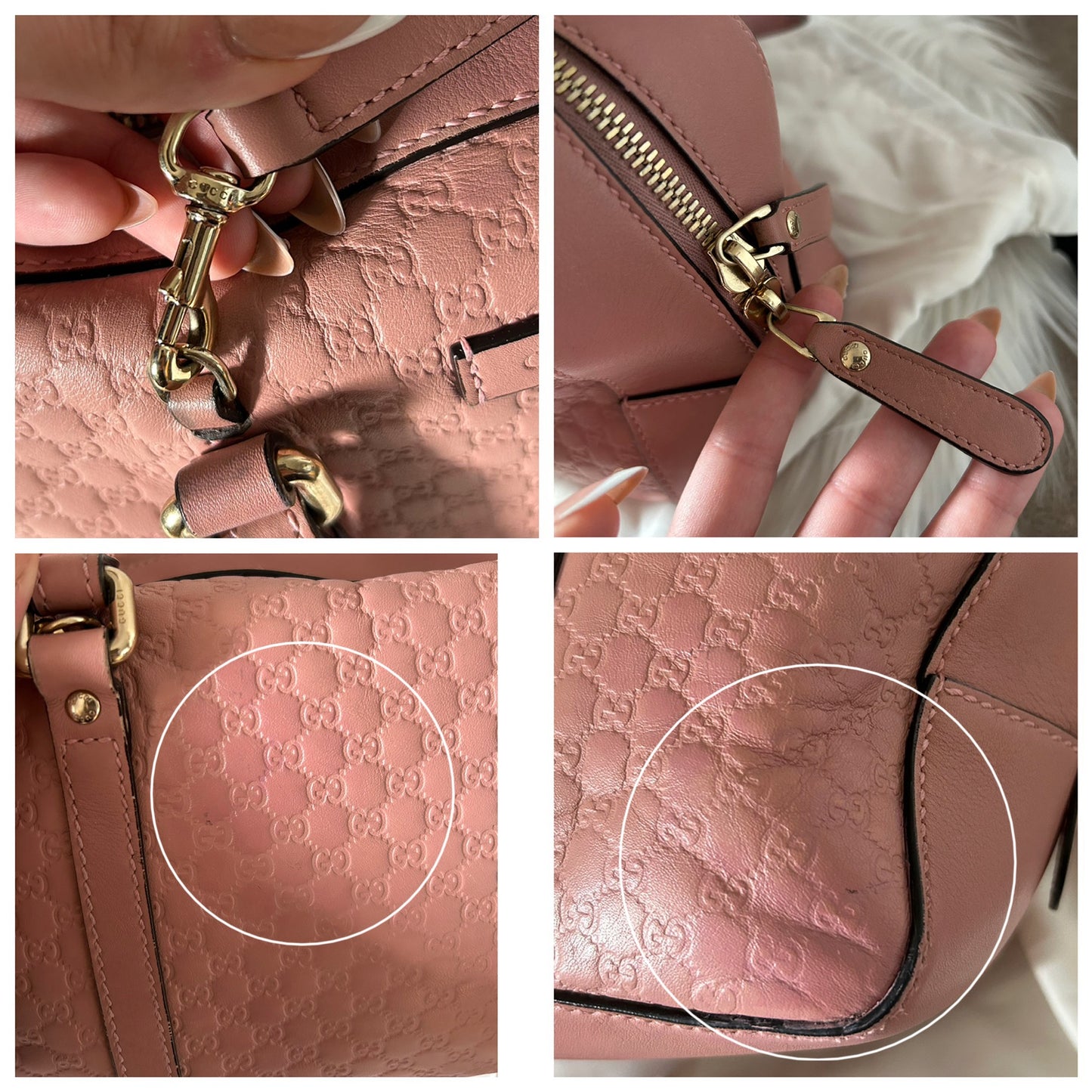 Gucci bauletto Guccissima rosa in pelle