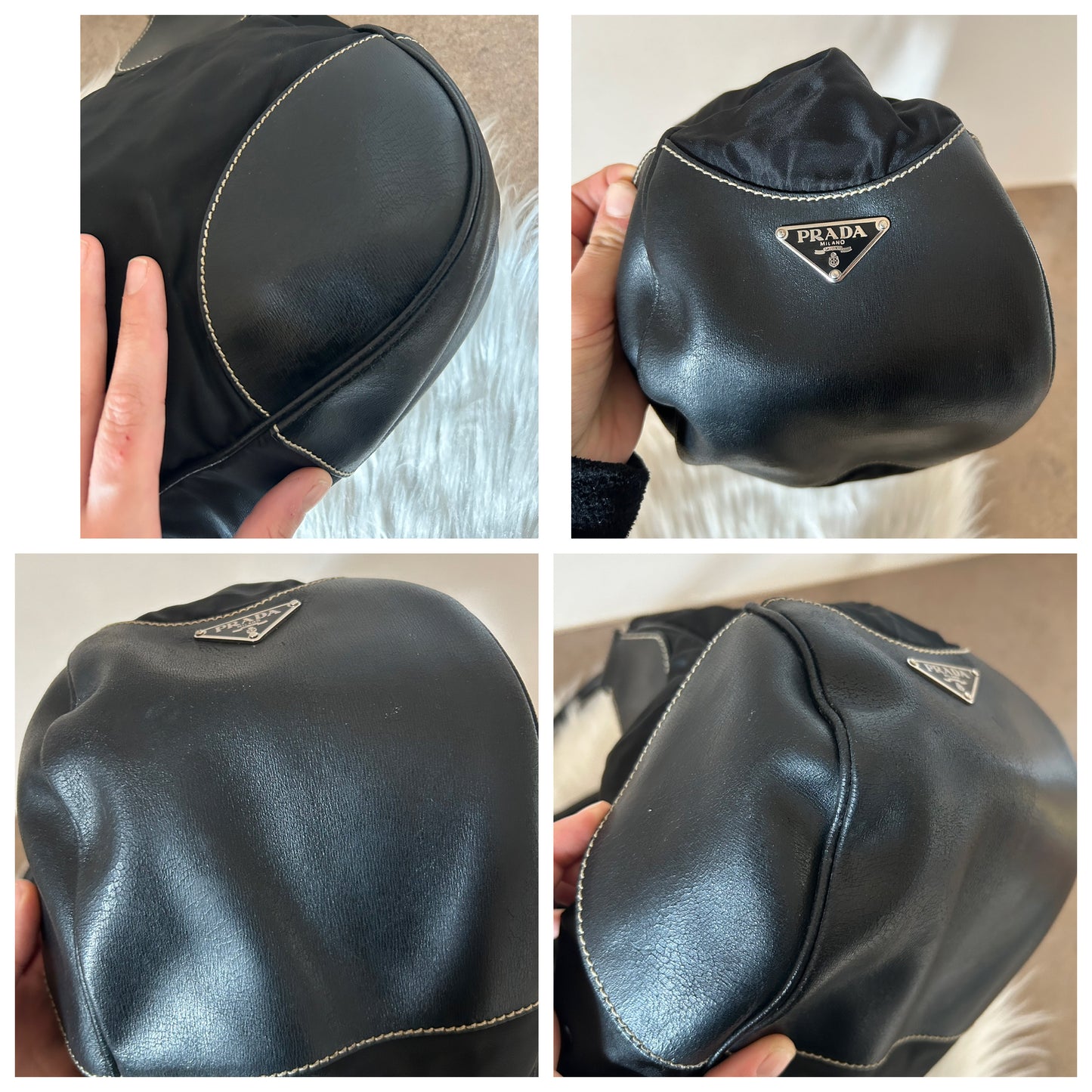 Prada Moon in nylon e pelle nera