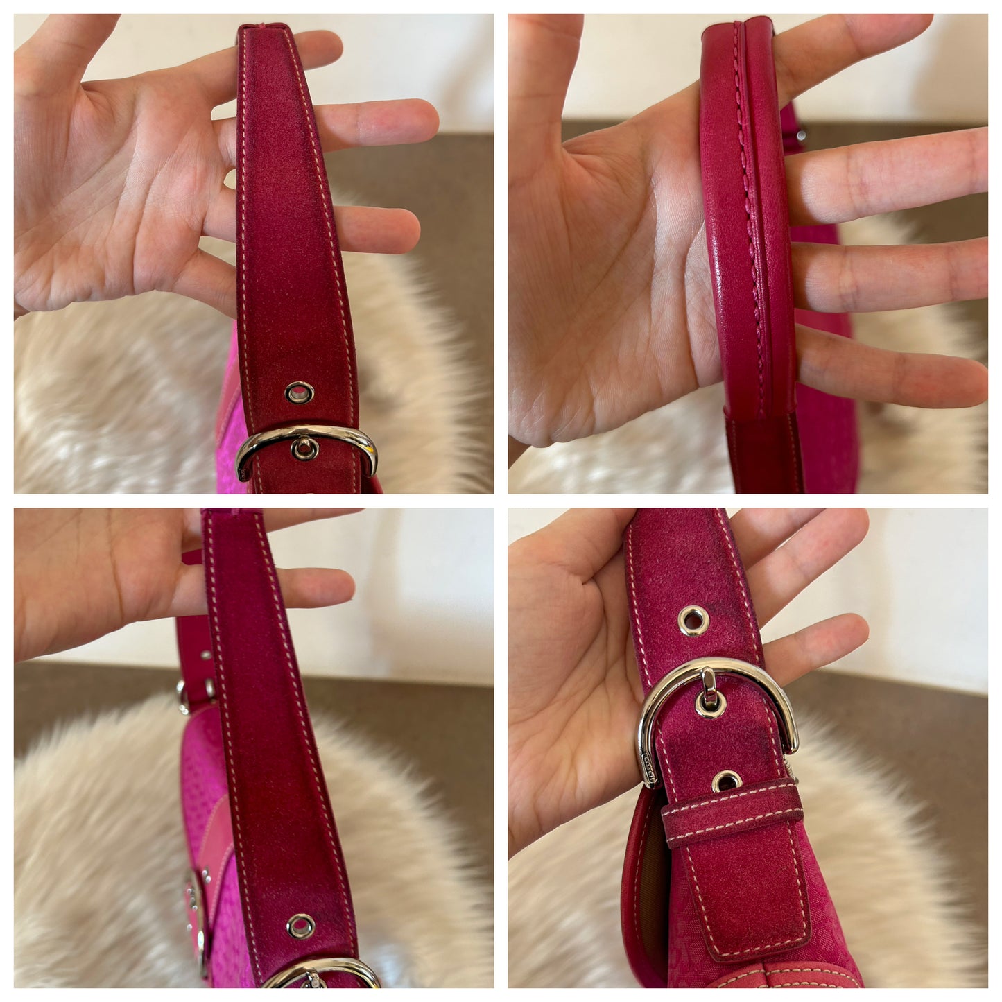 Coach Signature Sufflette rosa in monogram
