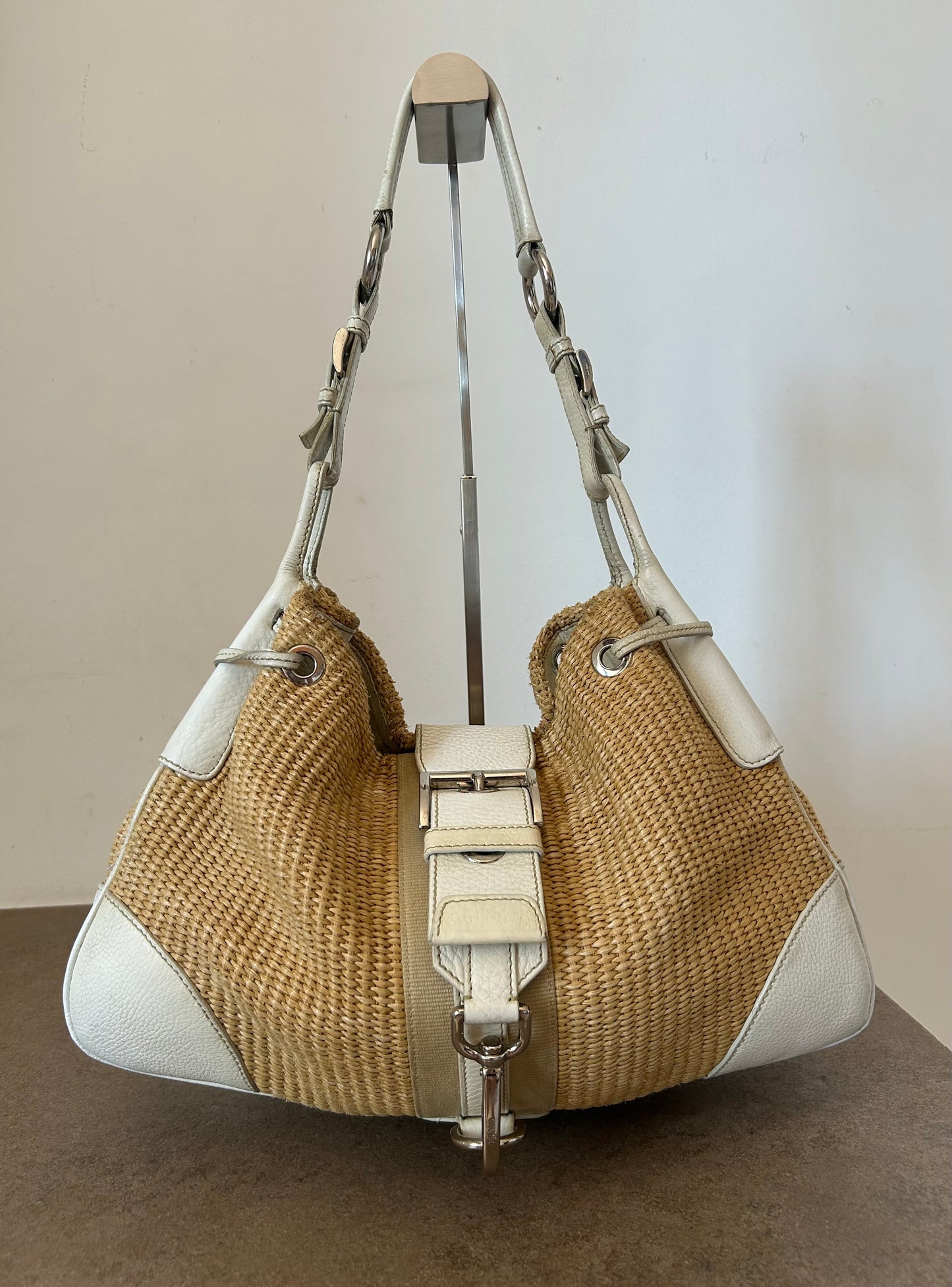 Prada Moon in rafia e pelle