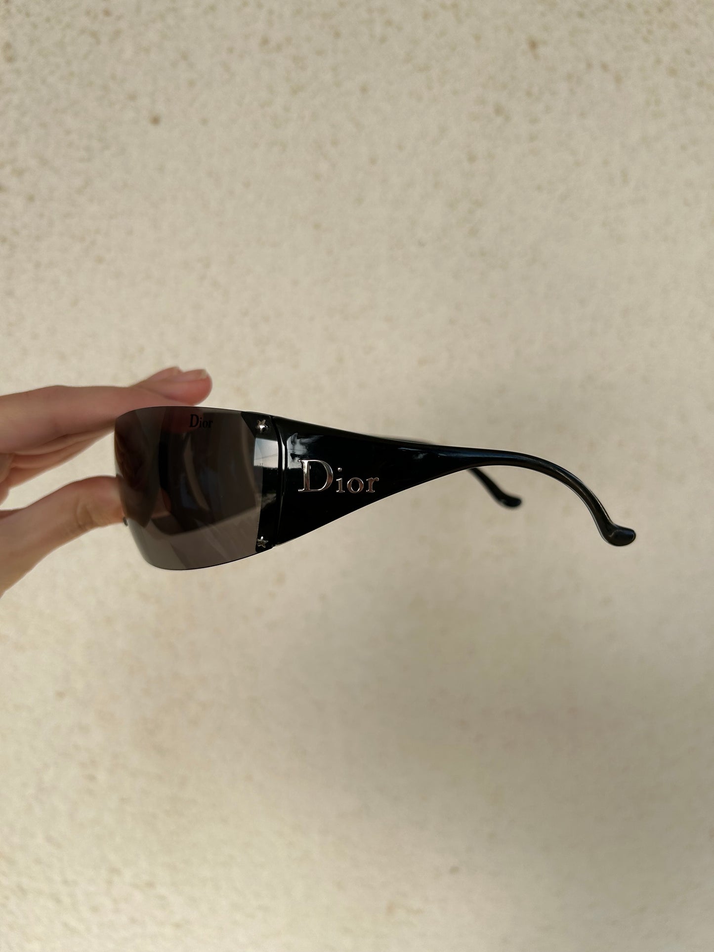 Occhiali Dior Ski 5 con aste nere e custodia vintage y2k