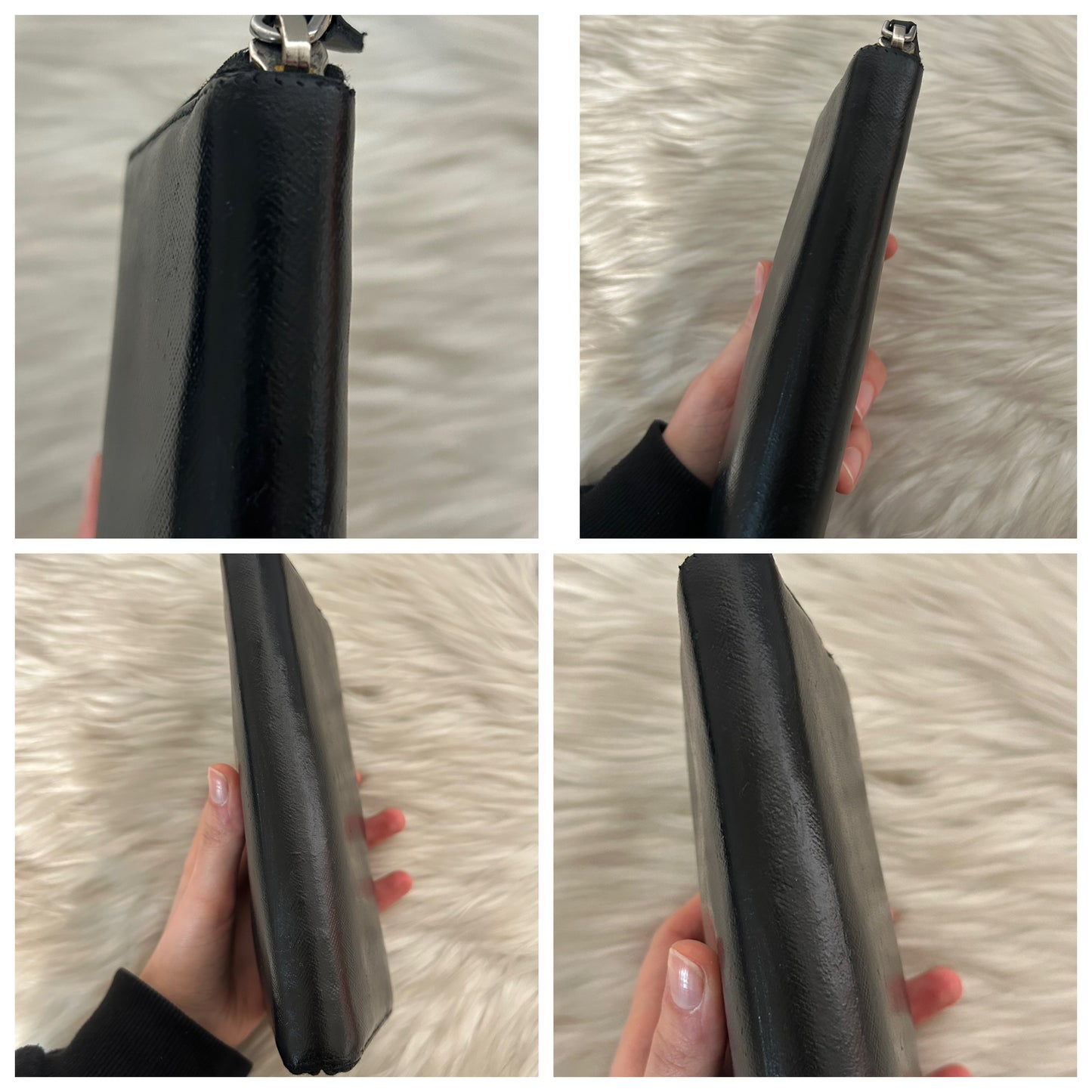 Portafoglio Prada in pelle nero con scatola