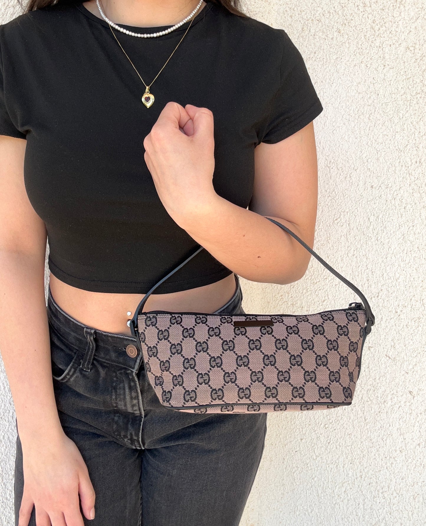 Gucci Boat monogram con metalleria nera