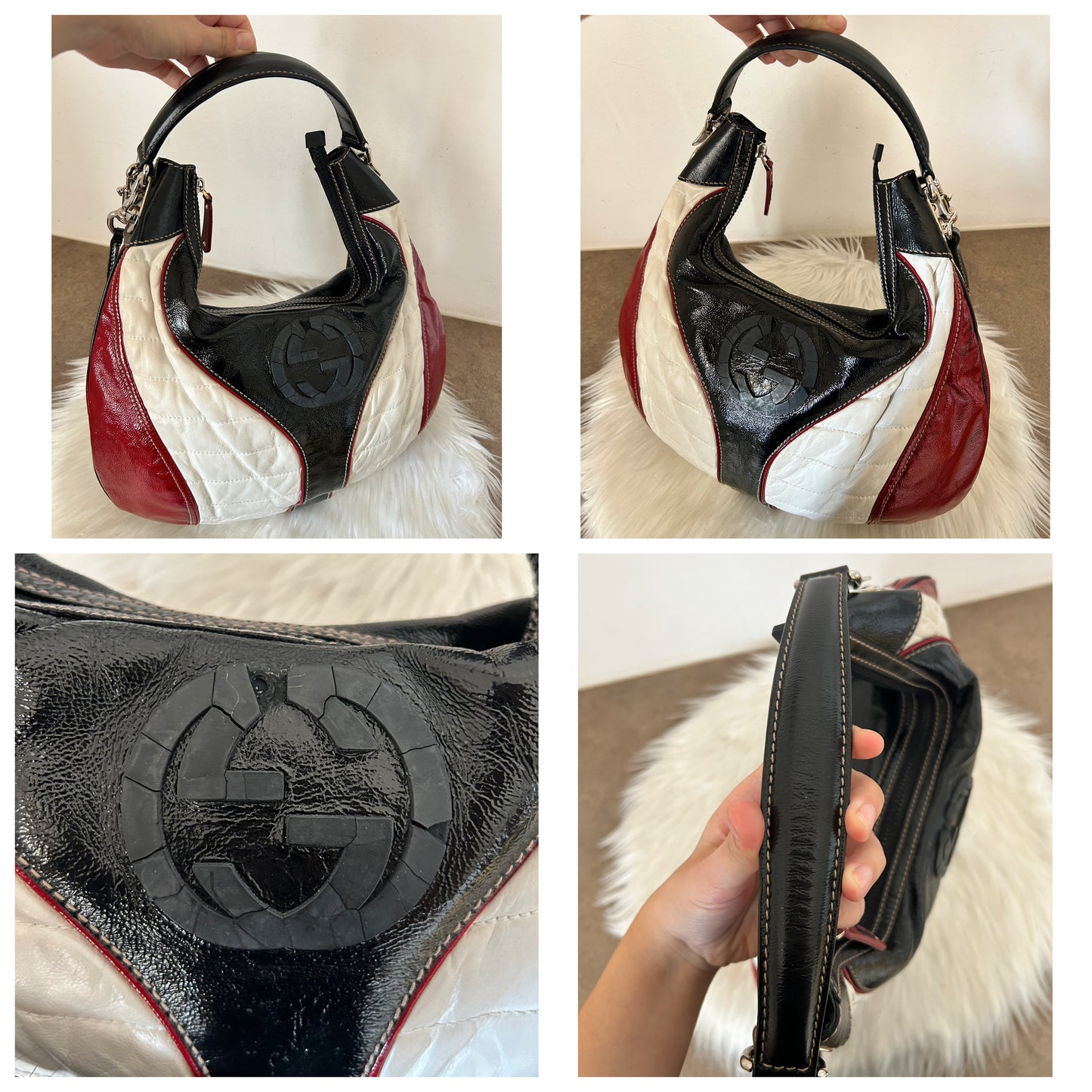 Gucci Snow Glam Hobo in pelle verniciata