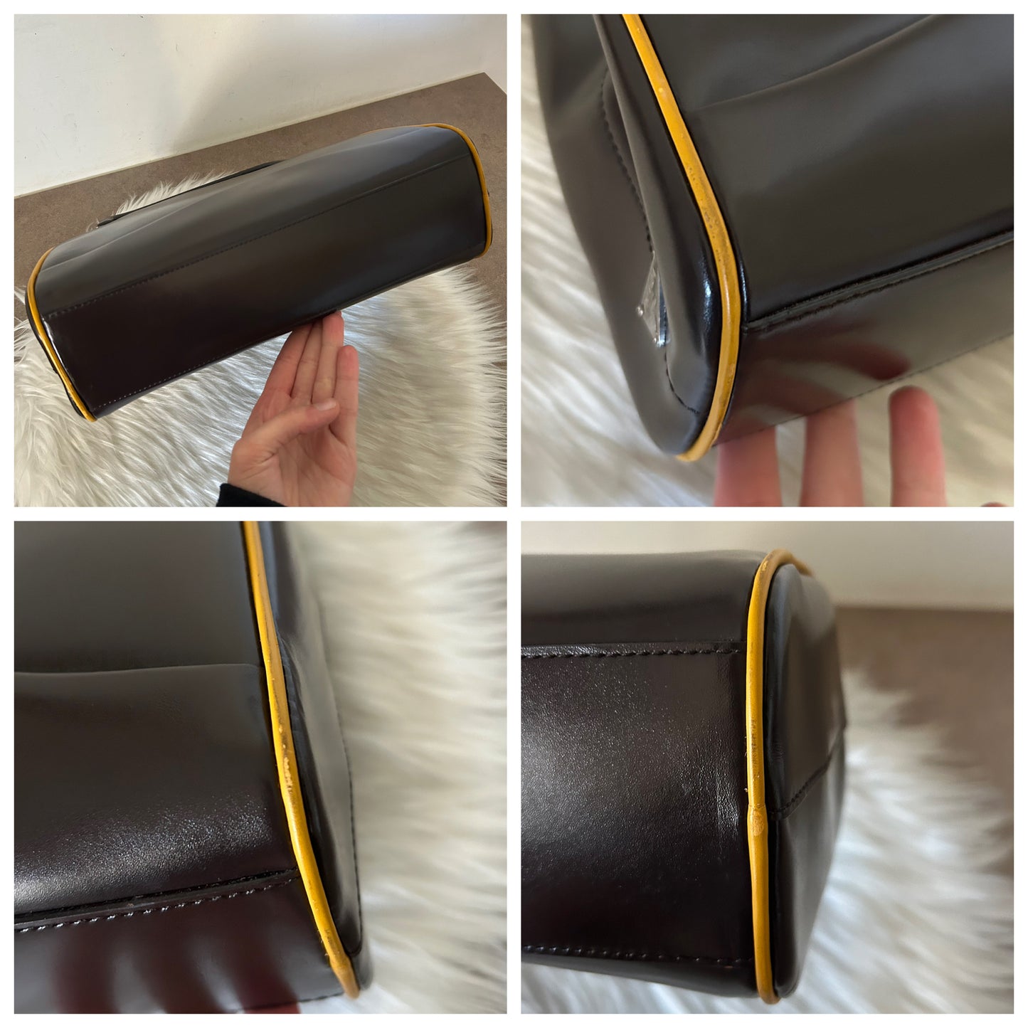 Prada Work in pelle spazzolata cioccolato