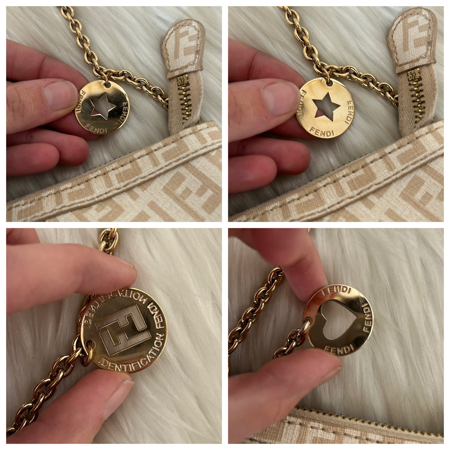 Fendi baguette in monogram zucchino con charms